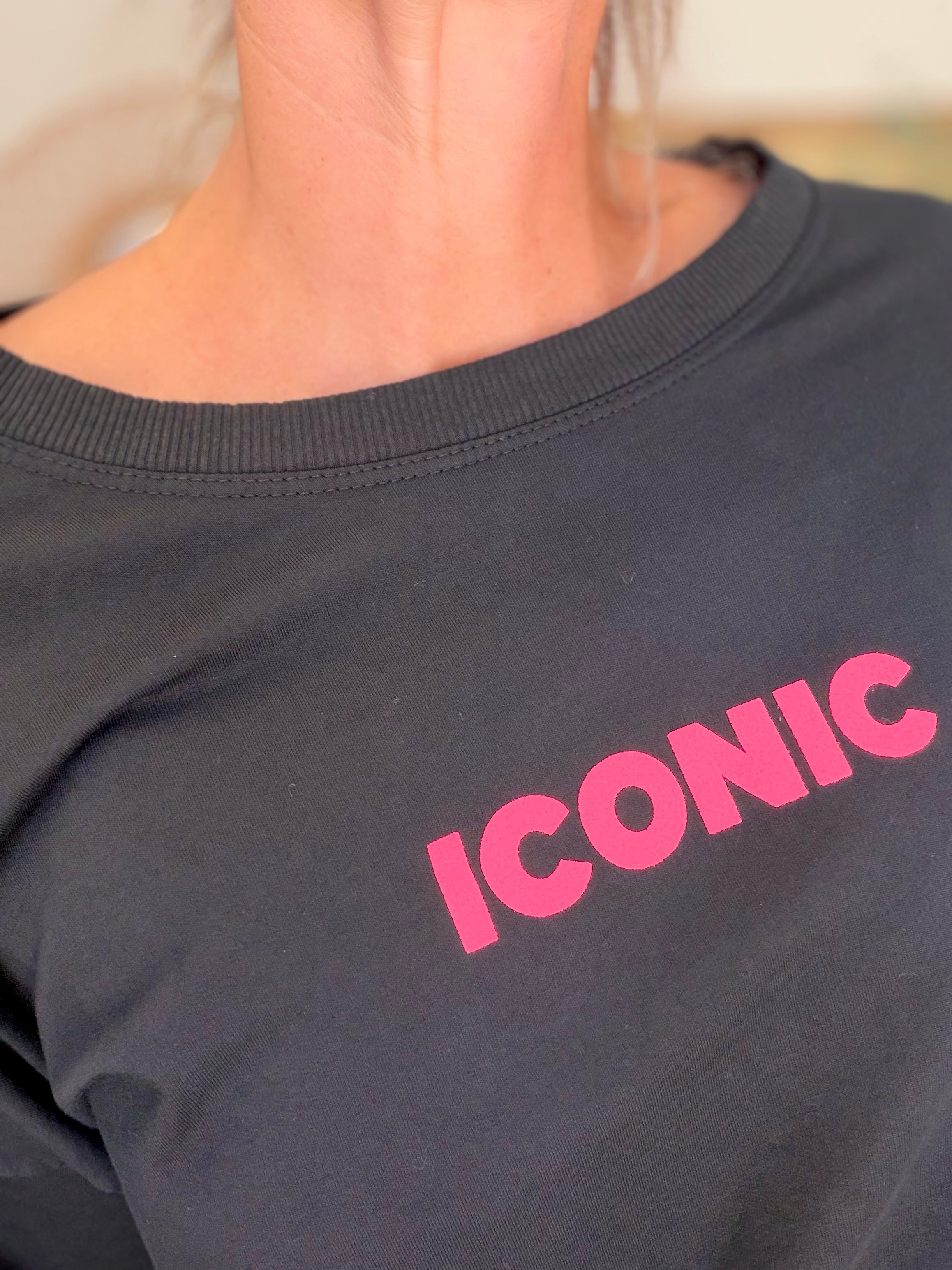 Sweat ICONIC léger 100% coton FAUSTINE Noir (taille 36 à 46)