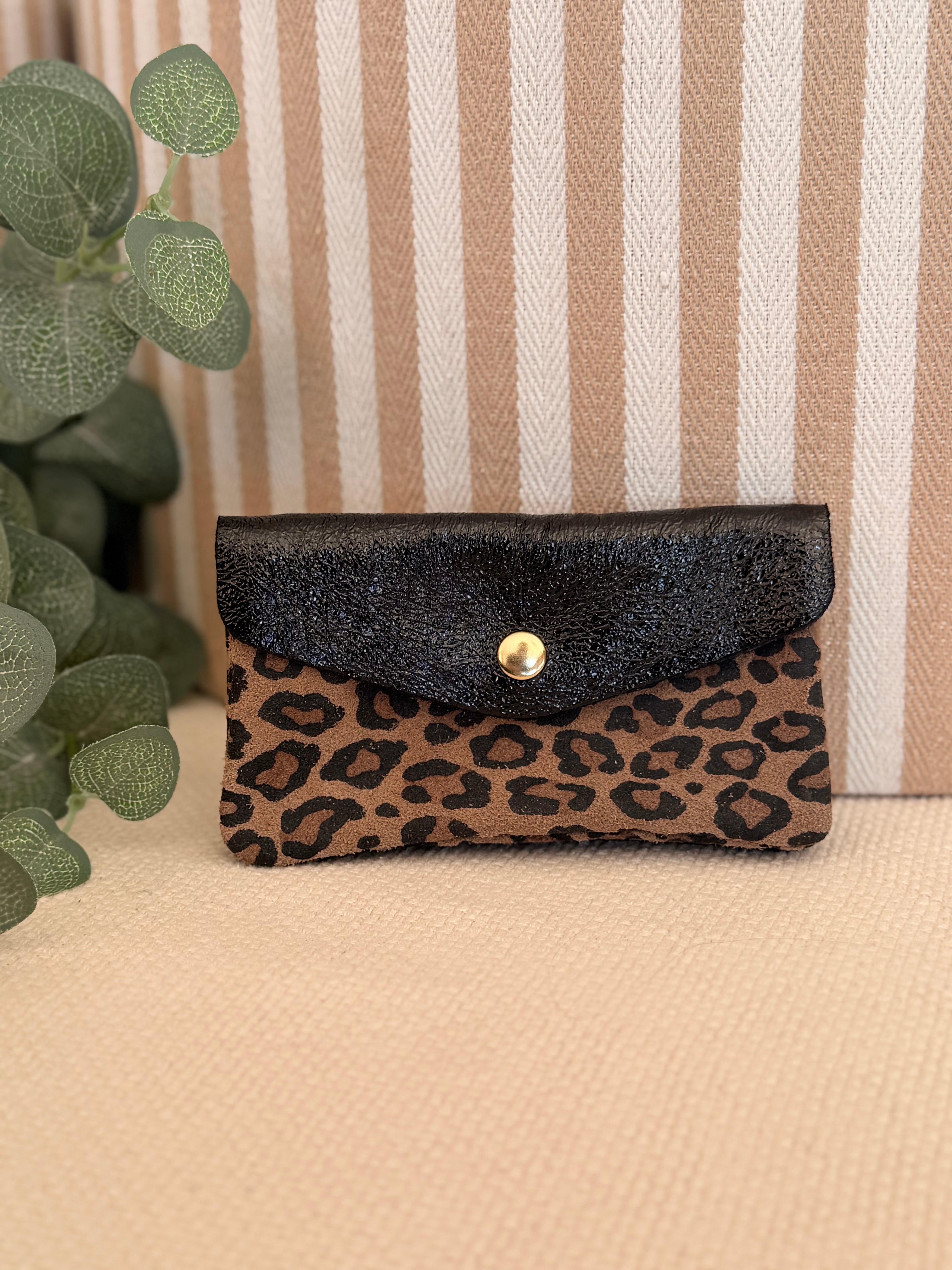 Porte monnaie / porte carte XL+ en cuir irisé Léo - BASILE
