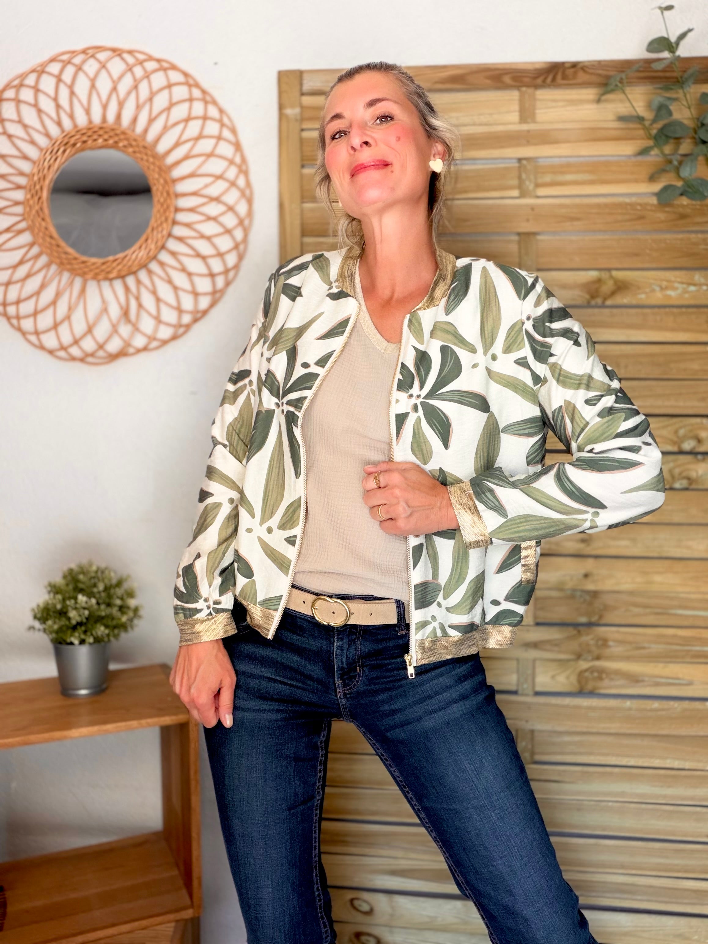 Veste bombers feuillage ANAÏS