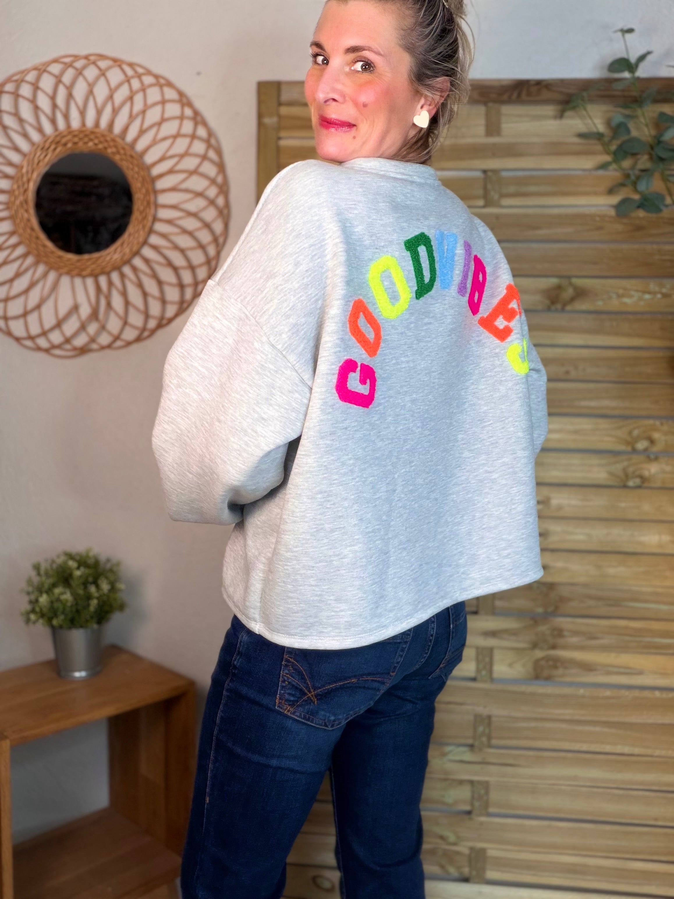 Sweat molleton oversized GOOD VIBES - MIKA