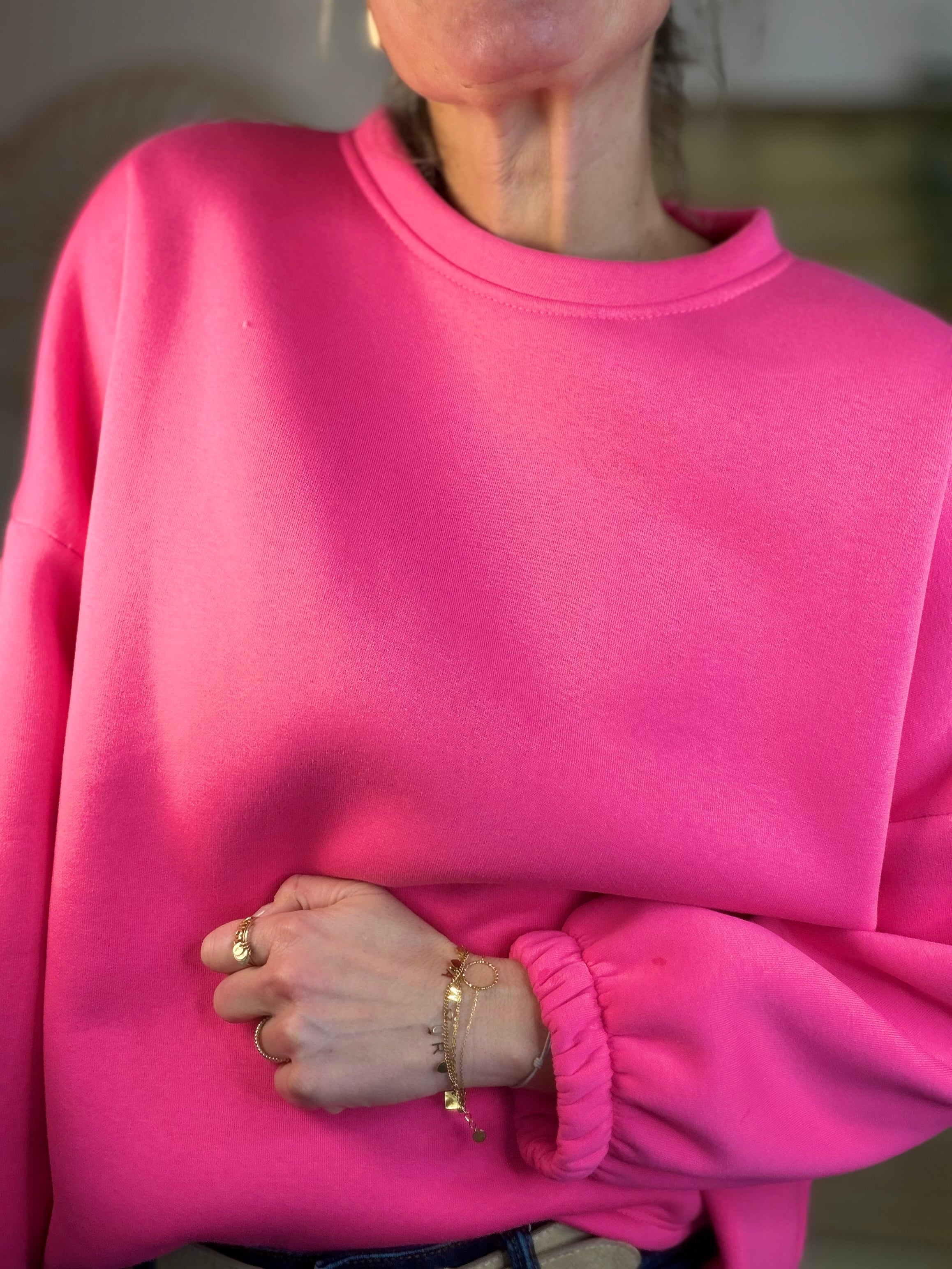 Sweat molleton oversized BISOU Rose Orange - MIKA