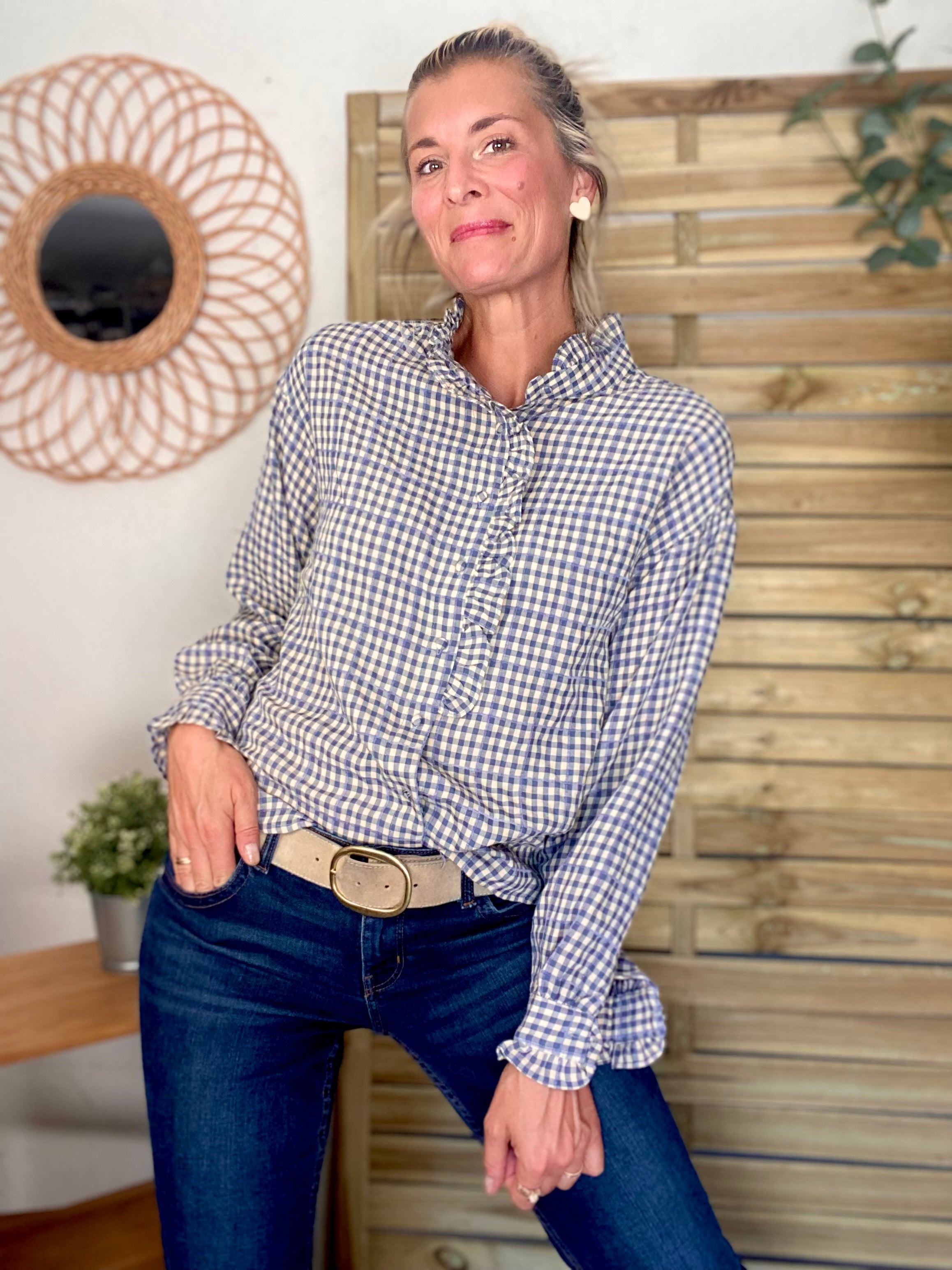Blouse Vichy Bleu Jean SOLVEIG