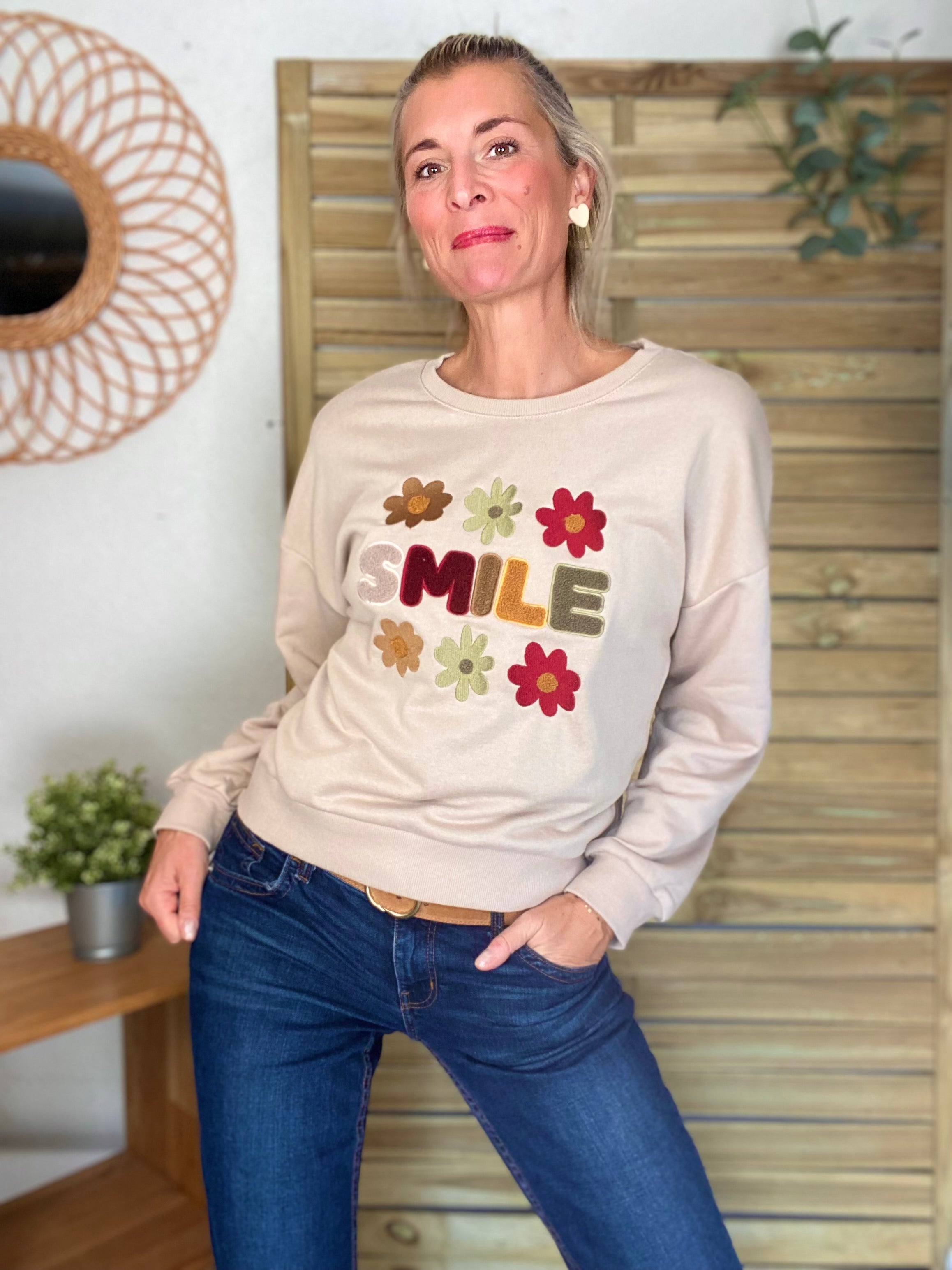 Sweat SMILE - Beige