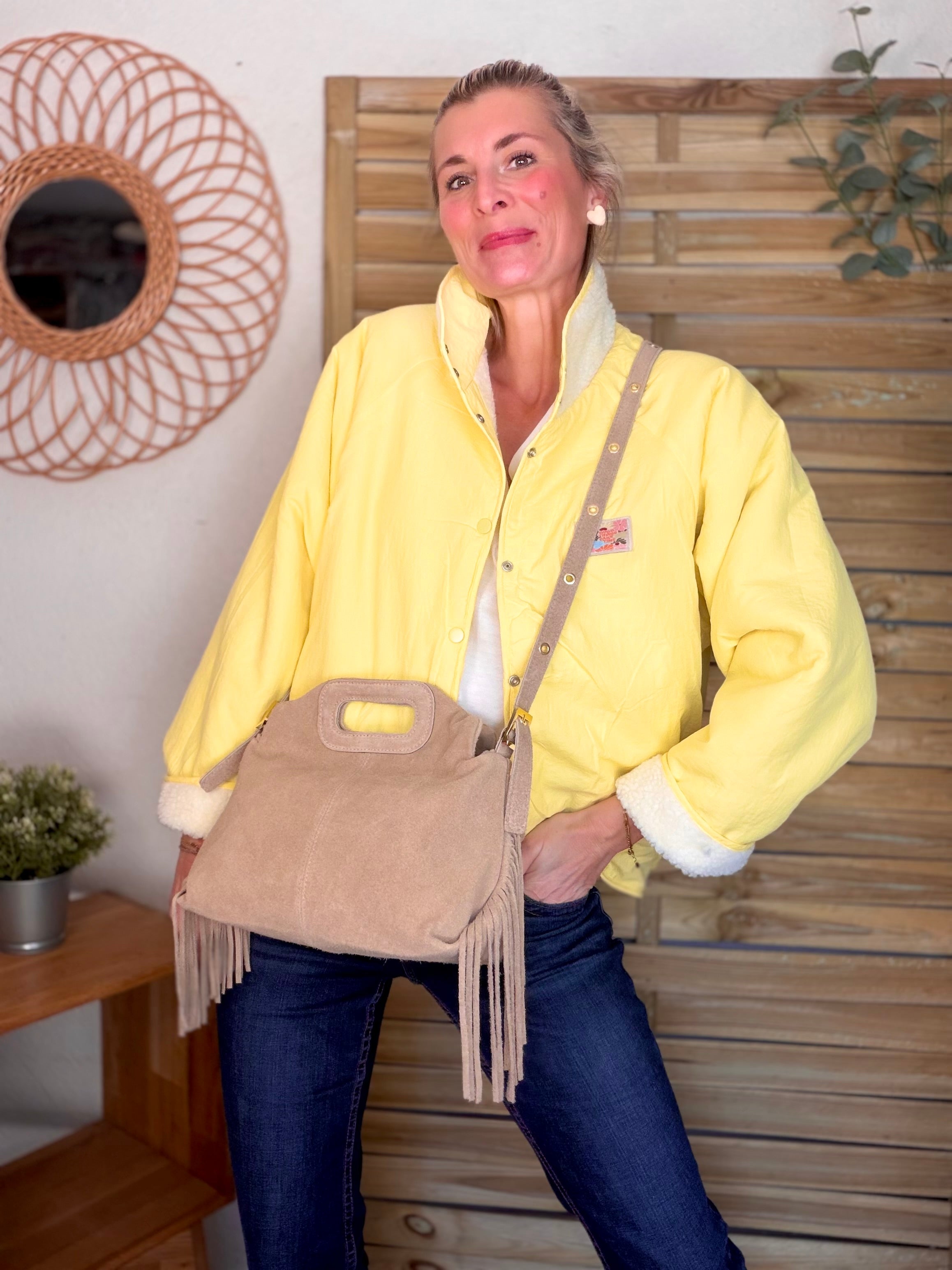 Veste matelassée réversible Sherpa AMÉLIE Jaune