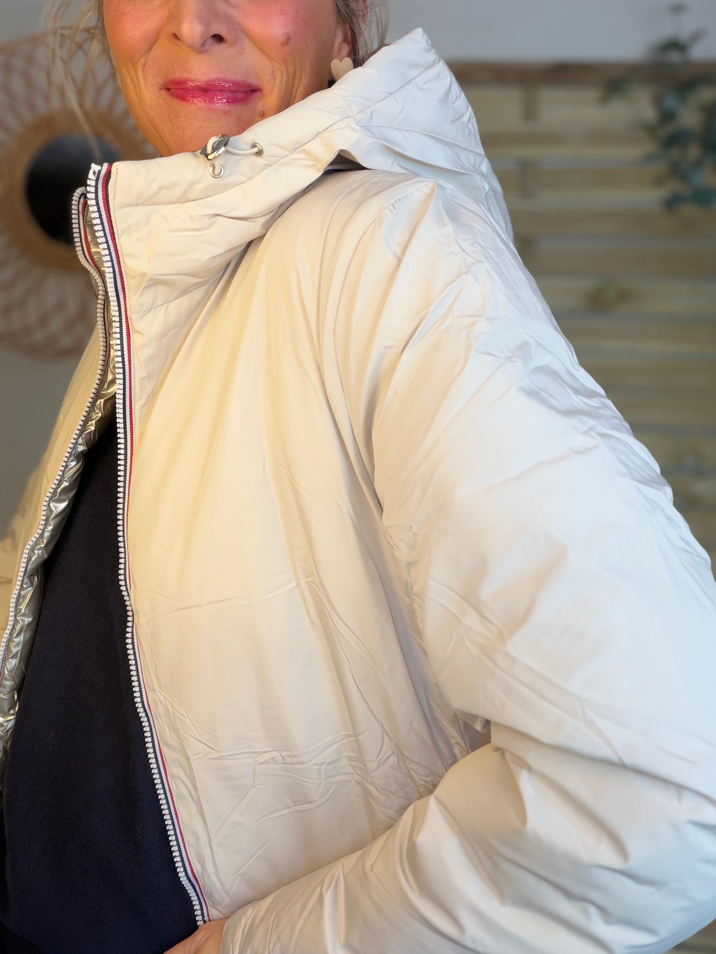 ⚡️PÉPITES FRIDAY - Doudoune imperméable réversible longue ANGÈLE COURT - Écru - MELYA MELODY