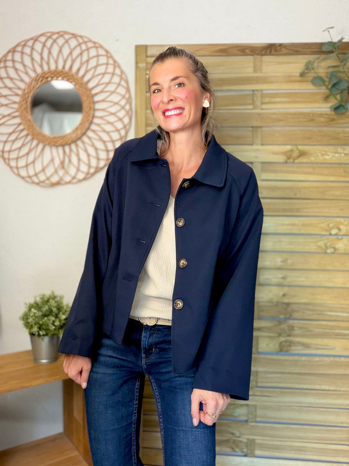 ⚡️ ARRIVAGE • Veste Trench, doublure à carreaux DANA Bleu marine