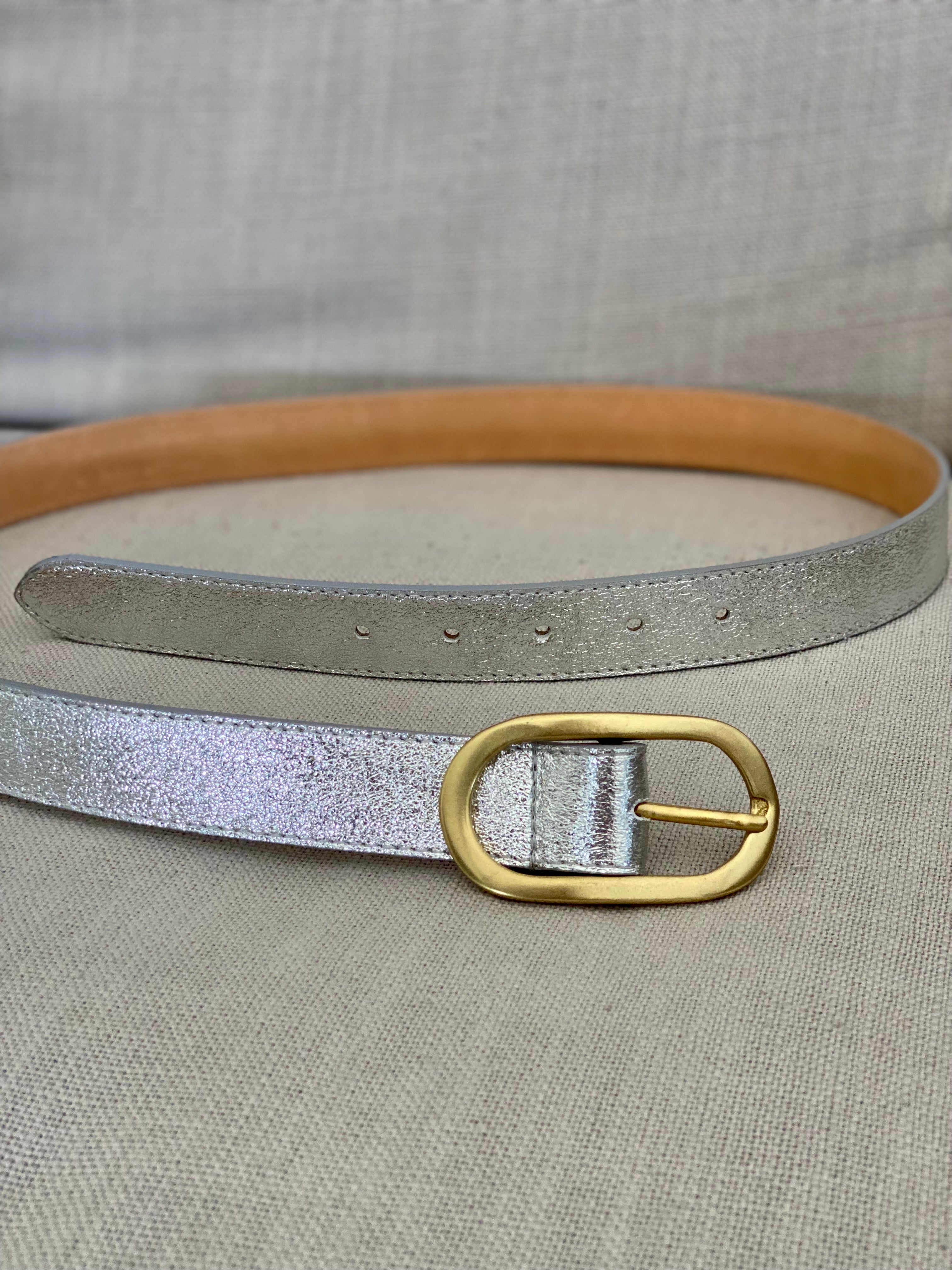 Ceinture boucle laiton - ABBY - Argent