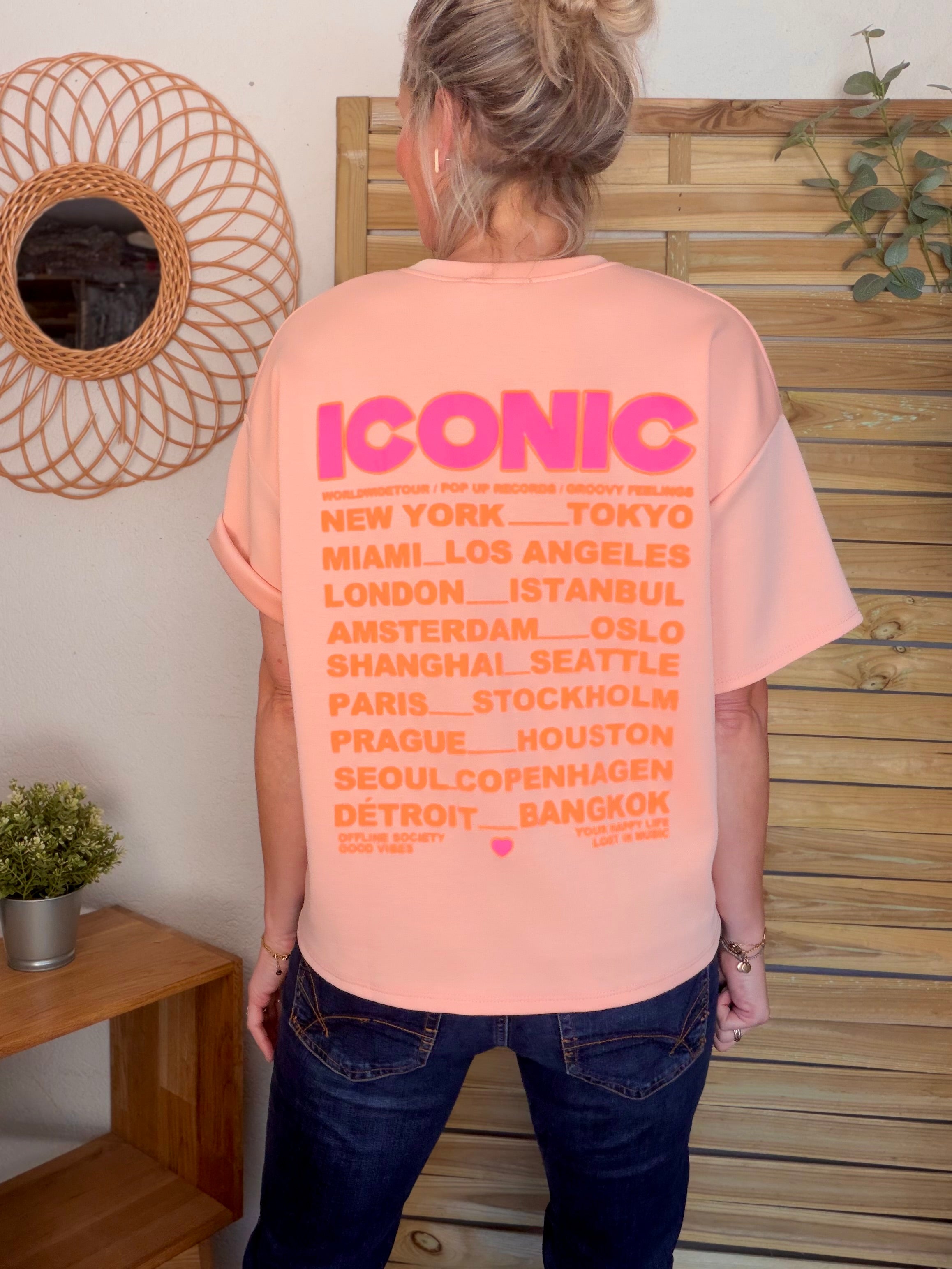 Tee shirt ICONIC matière sweat - THÉA Saumon