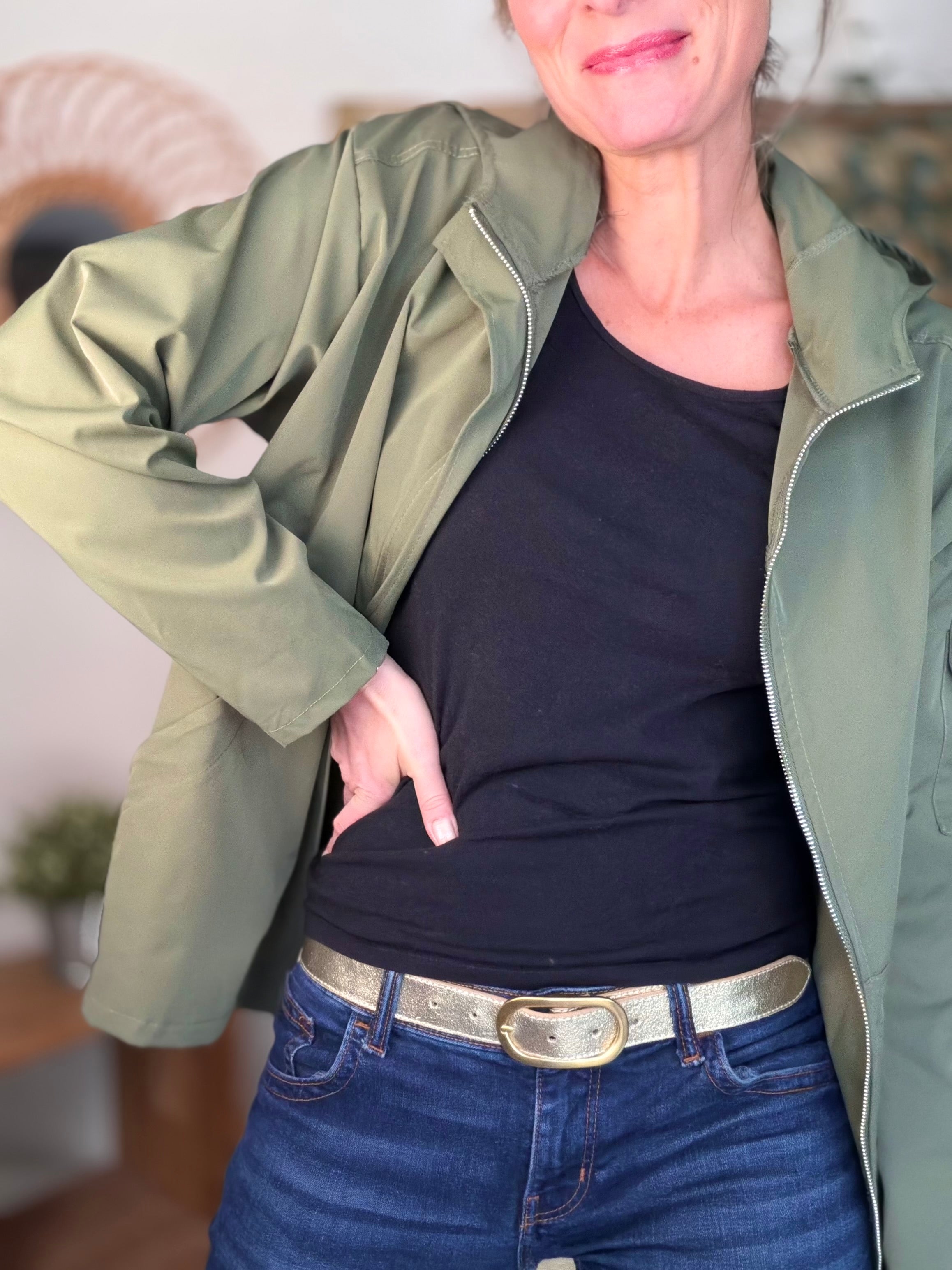 Veste Coupe vent court LIZZIE - Kaki