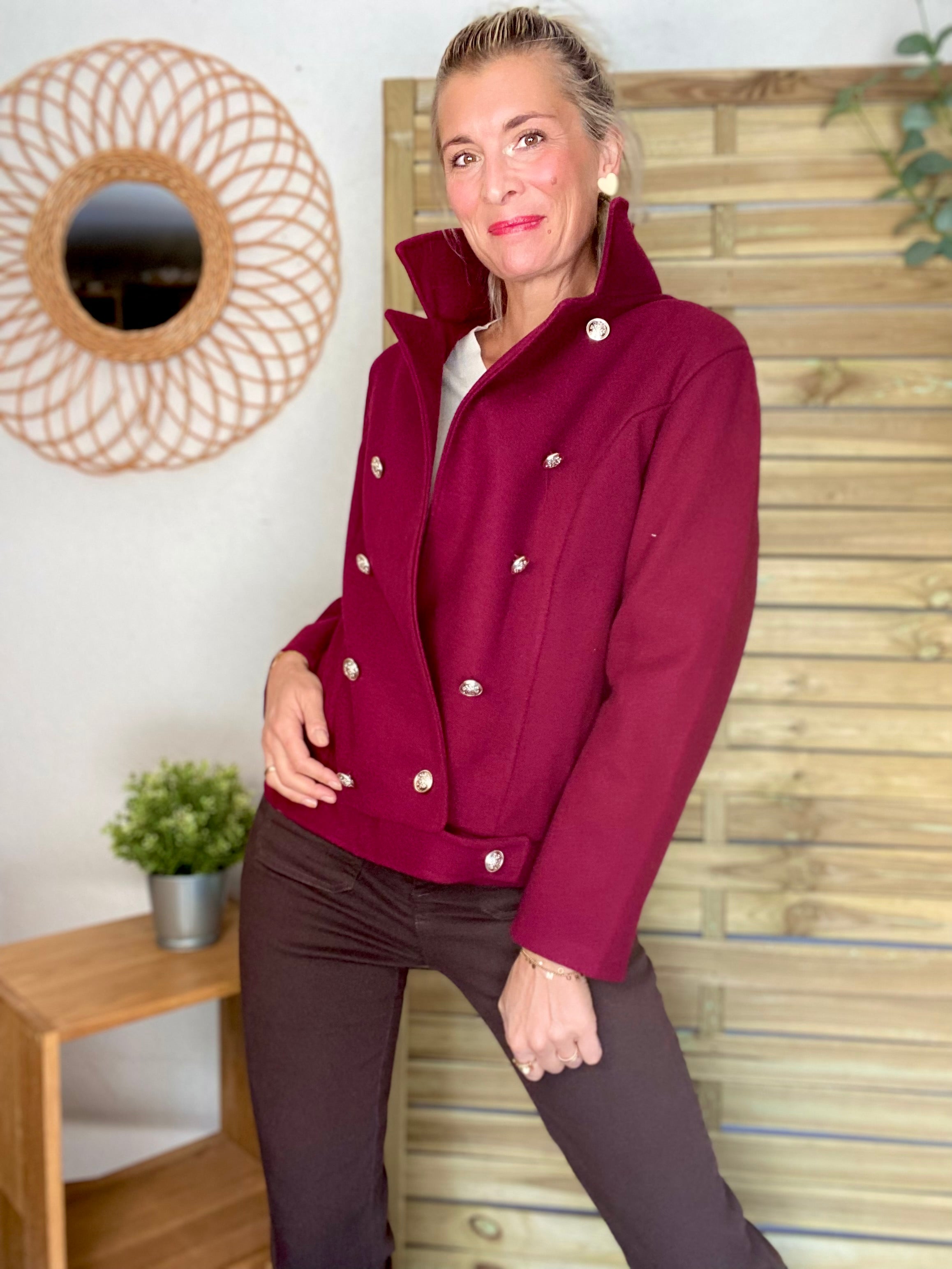 Veste caban légère JACK - Bordeaux rosé