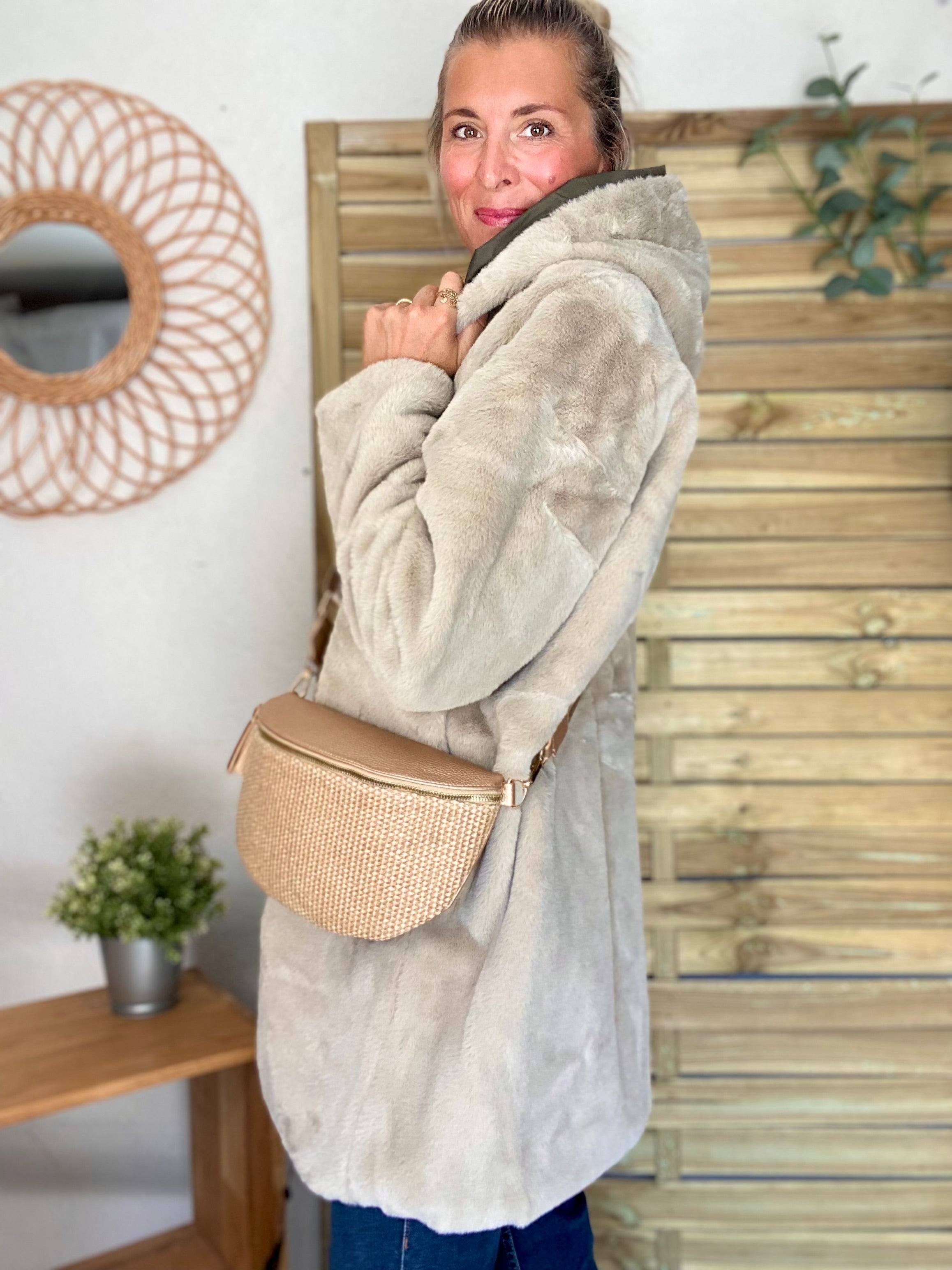 Parka Imperméable réversible fourrée Kaki / Beige ALIX - LAURA JO