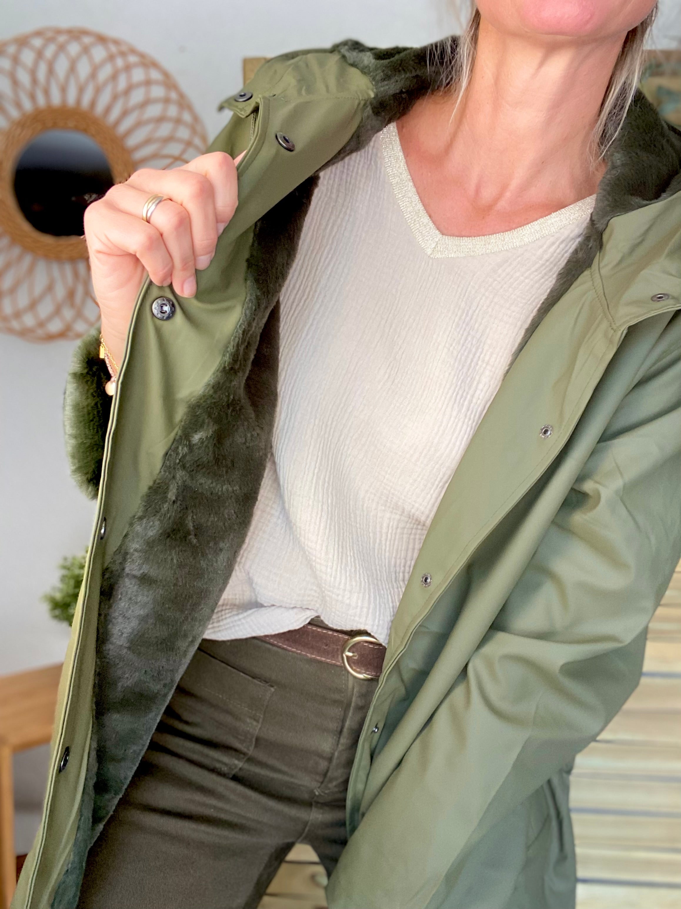 ⚡️ PÉPITES FRIDAY - Parka fourrée Imperméable Kaki - RILEY
