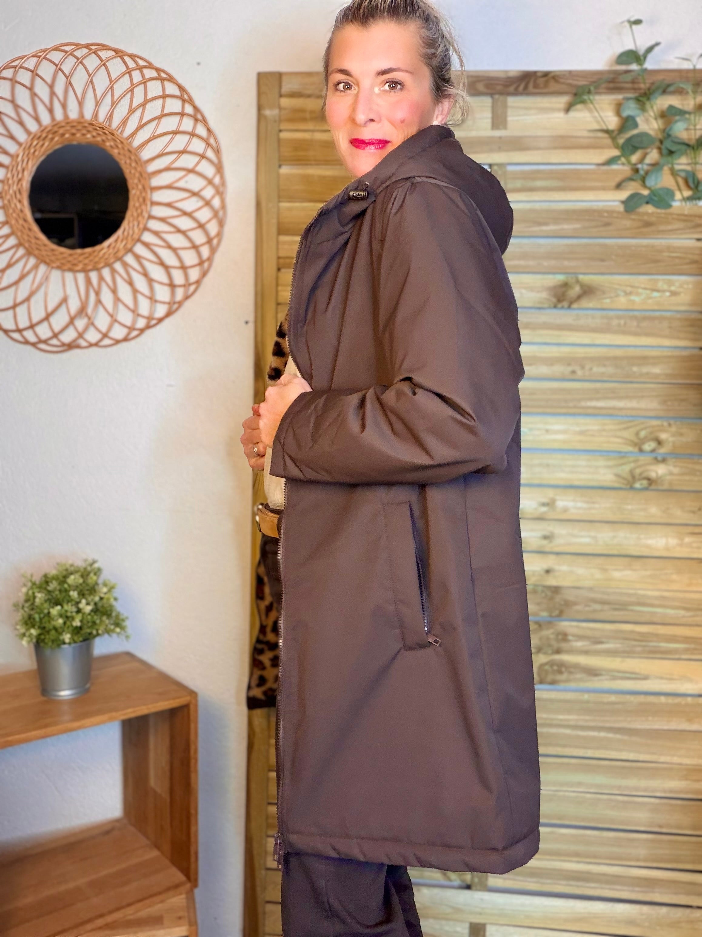 Parka déperlante fourrée Léo ALBANE -  Chocolat