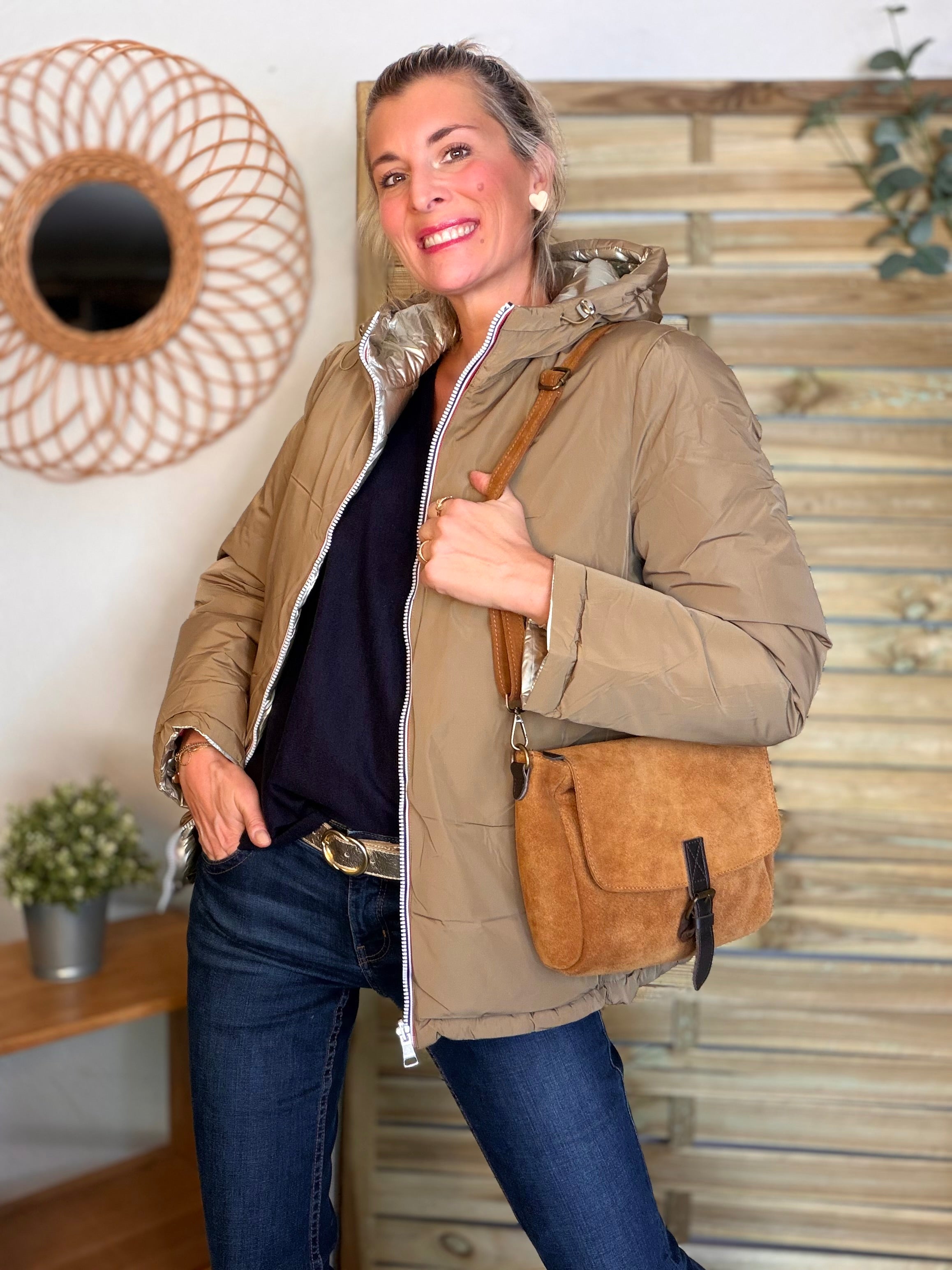 ⚡️PÉPITES FRIDAY - Doudoune imperméable réversible longue ANGÈLE COURT - Camel - MELYA MELODY