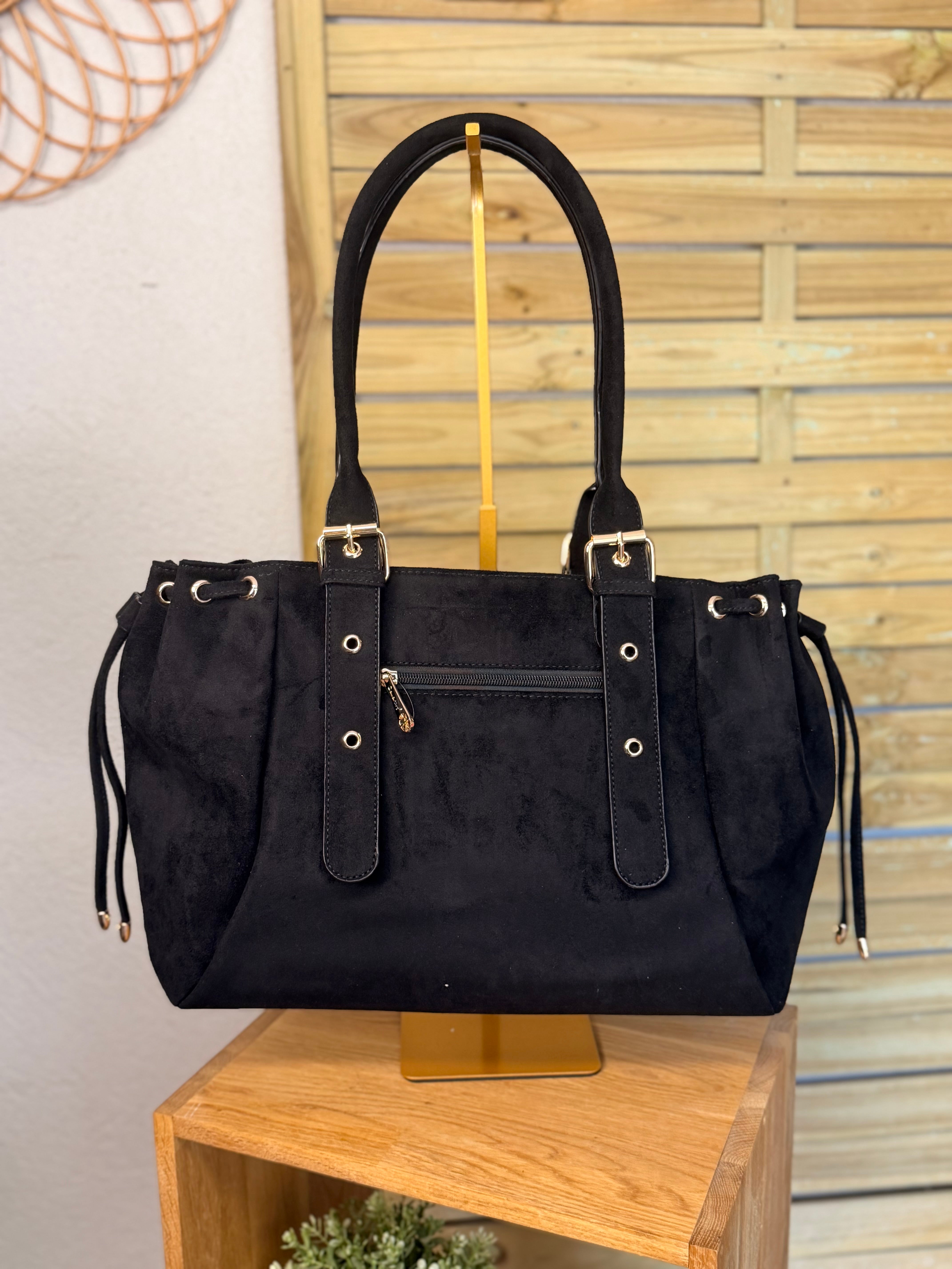 Sac cabas XL simili daim CLÉO Noir