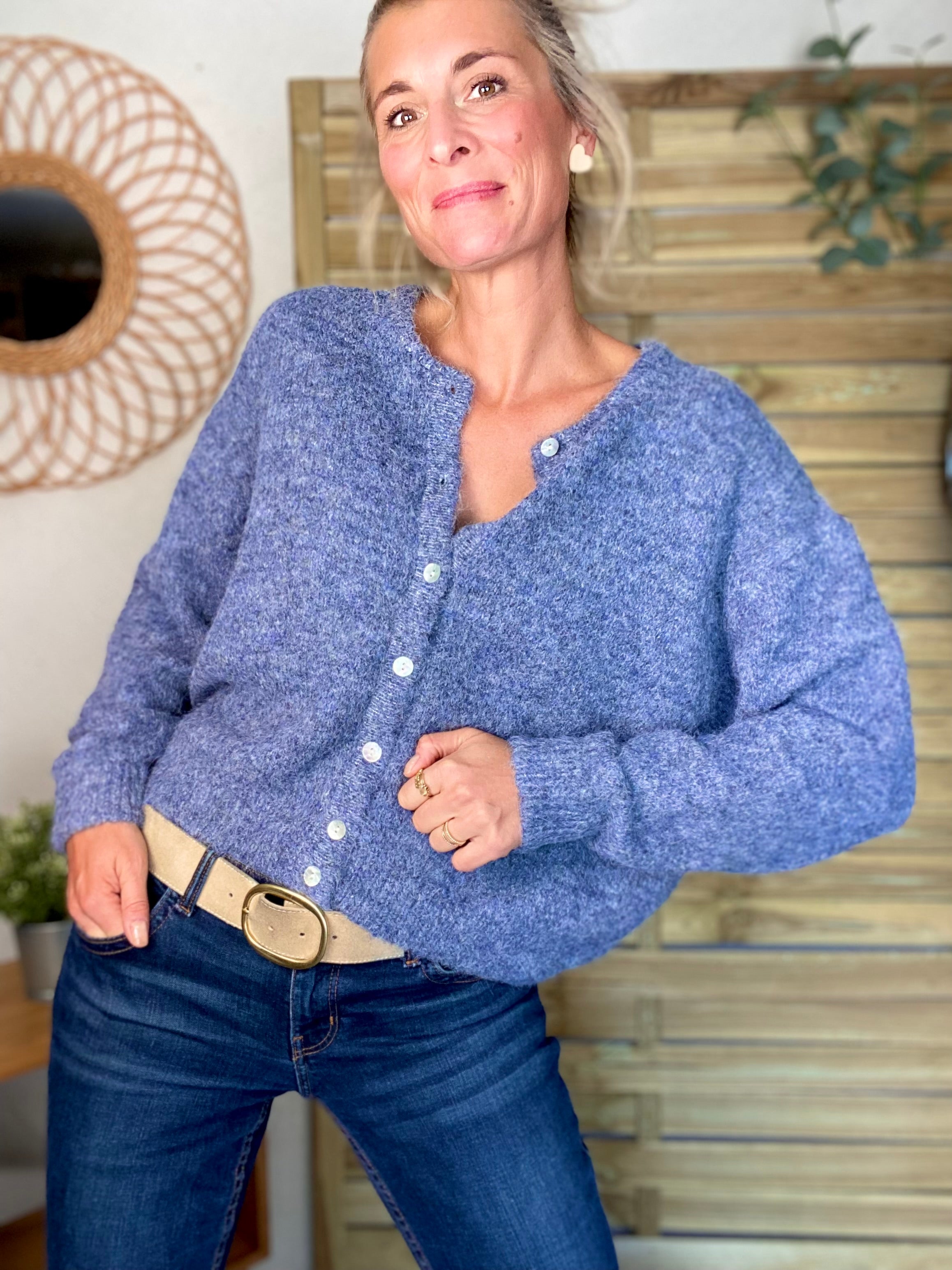 Gilet en maille MERYL - Denim