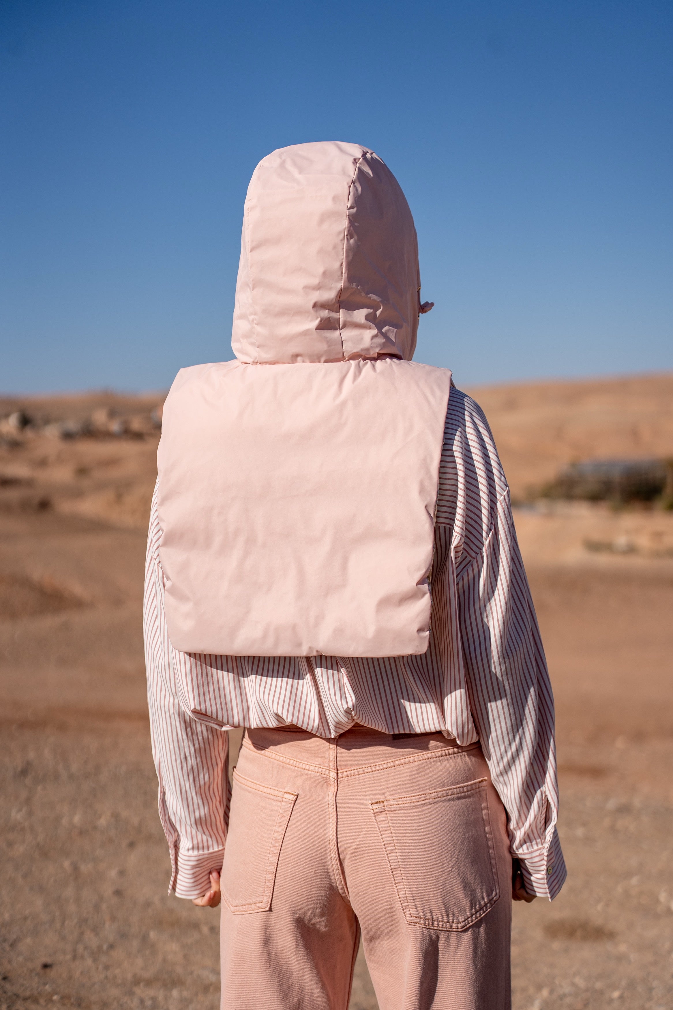 Col capuche amovible réversible  DANY - LAURA JO - Rose / Doré