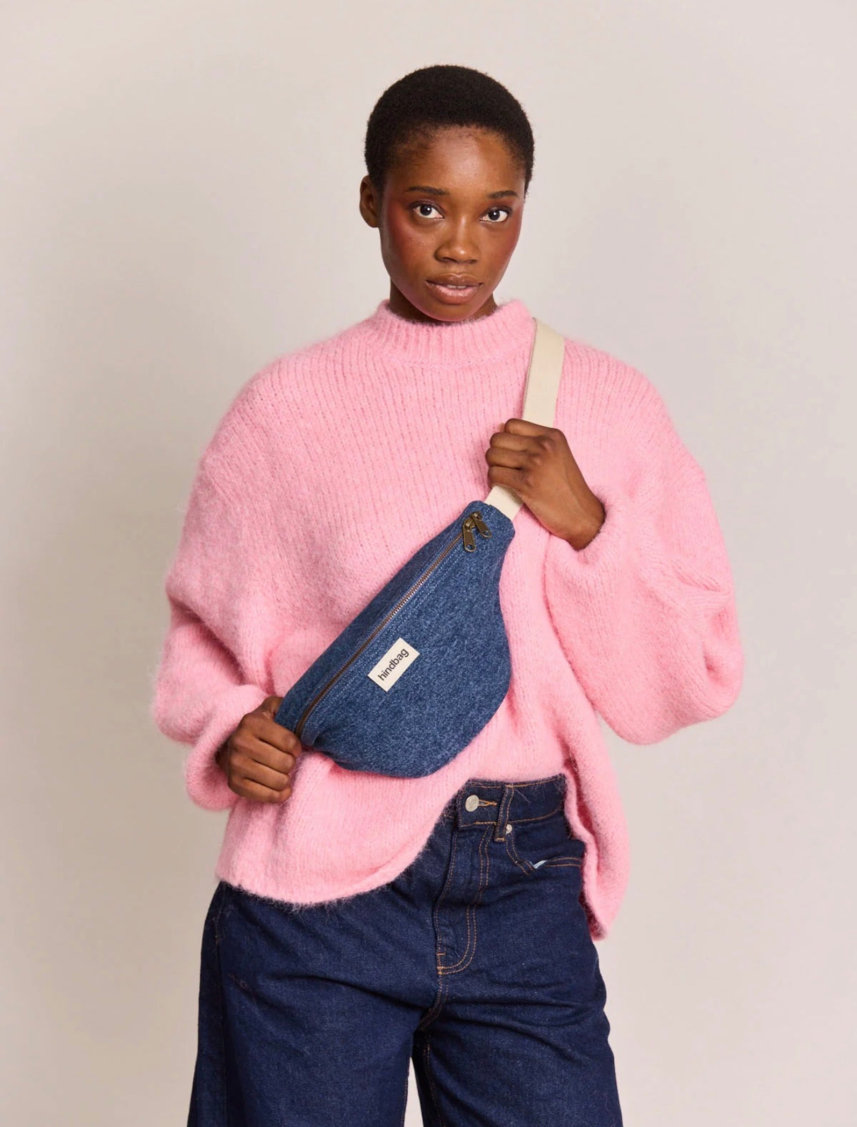HINDBAG OLIVIA - Sac banane Denim bleu foncé