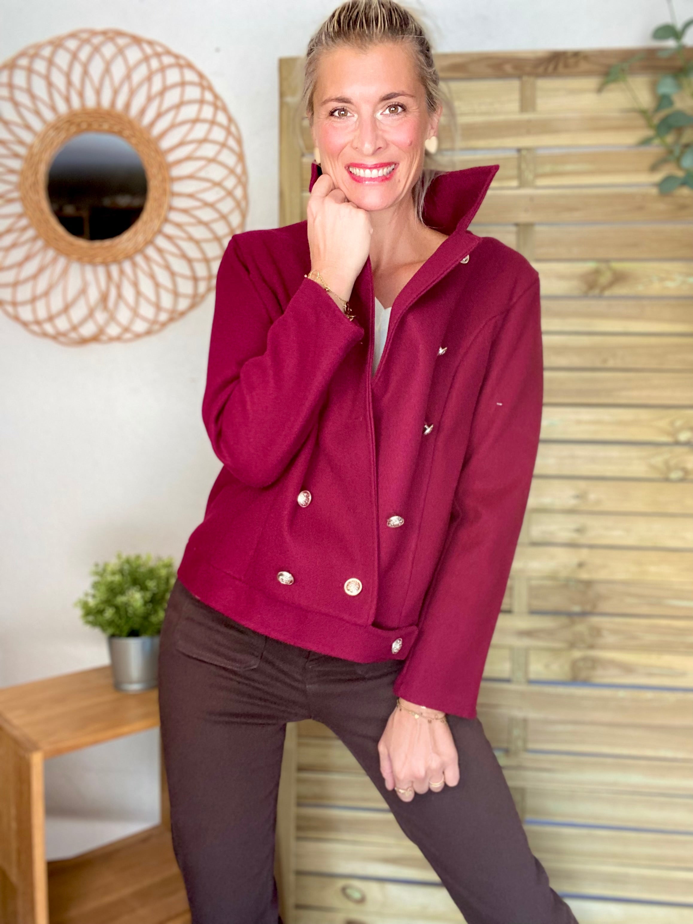 Veste caban légère JACK - Bordeaux rosé