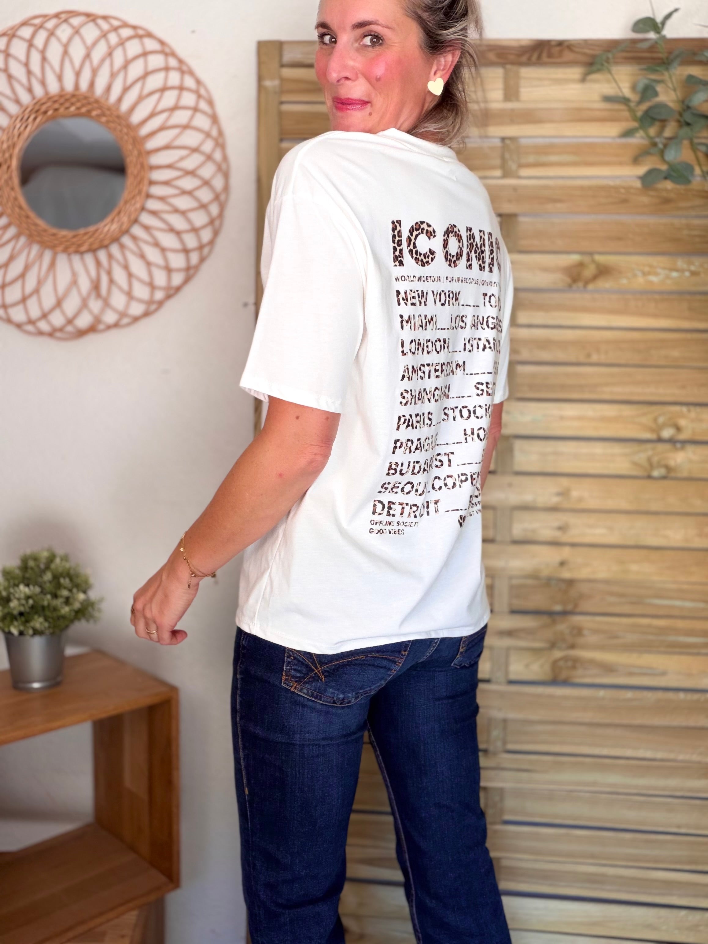 Tee shirt ICONIC Léo LÉONA Blanc