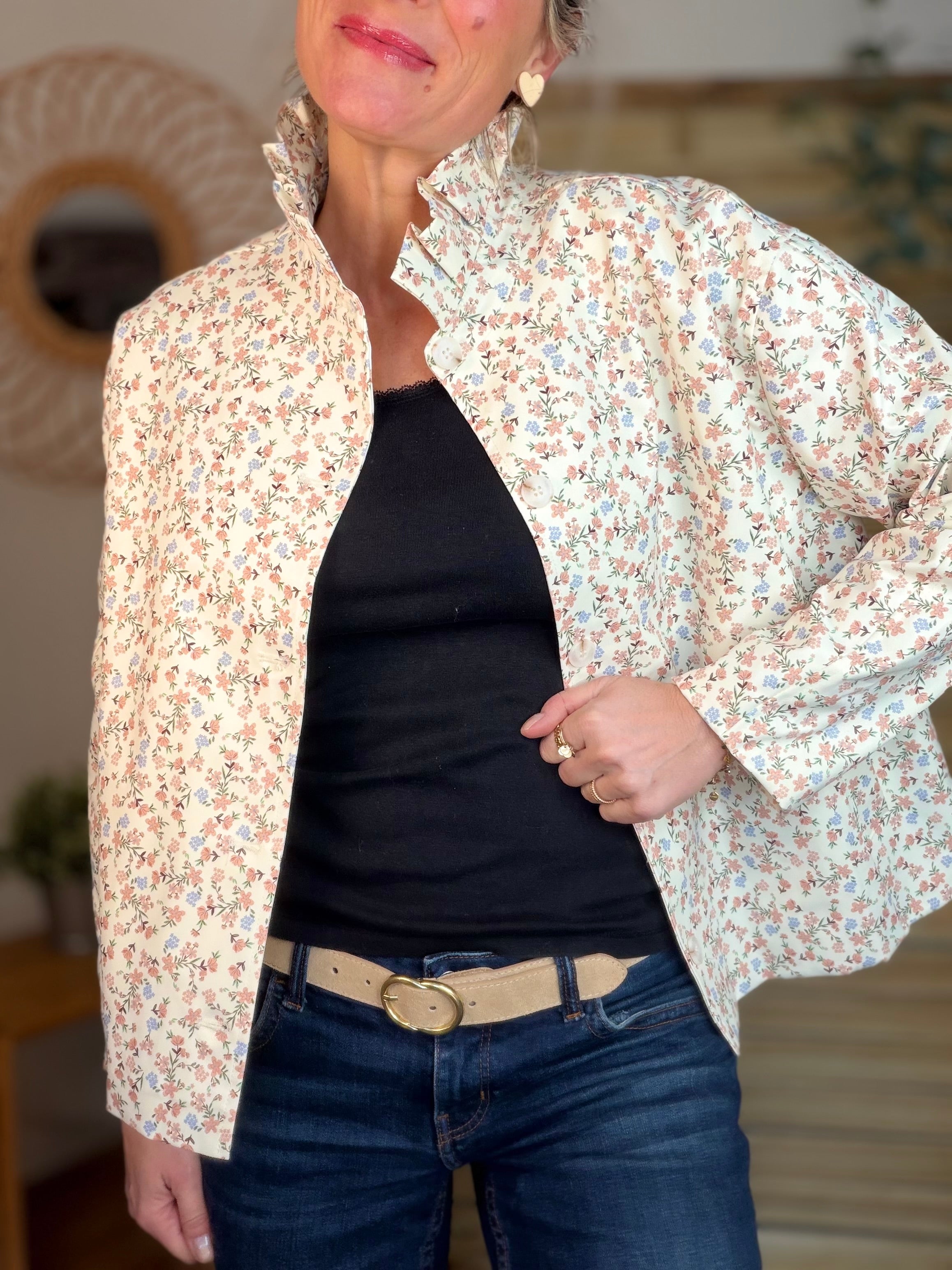 Veste col victorien NICKY Fleurie