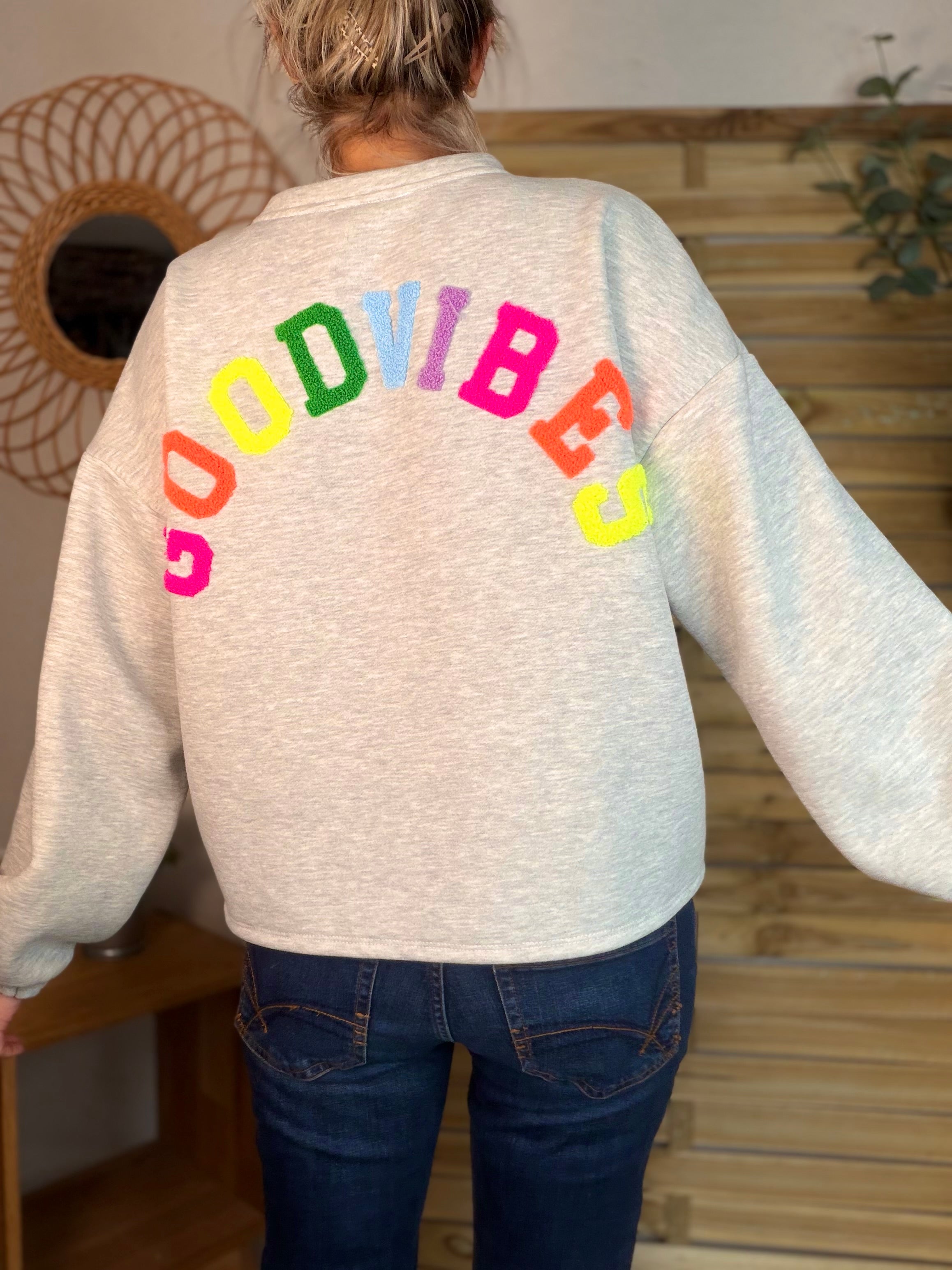 Sweat molleton oversized GOOD VIBES - MIKA