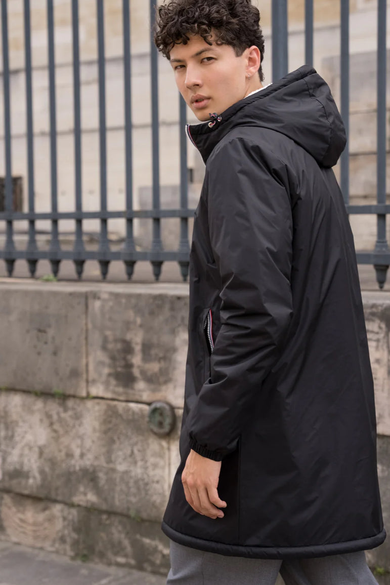 Parka Imperméable Homme LOUIS* LONG fourré sherpa - Noir - Laura Jo