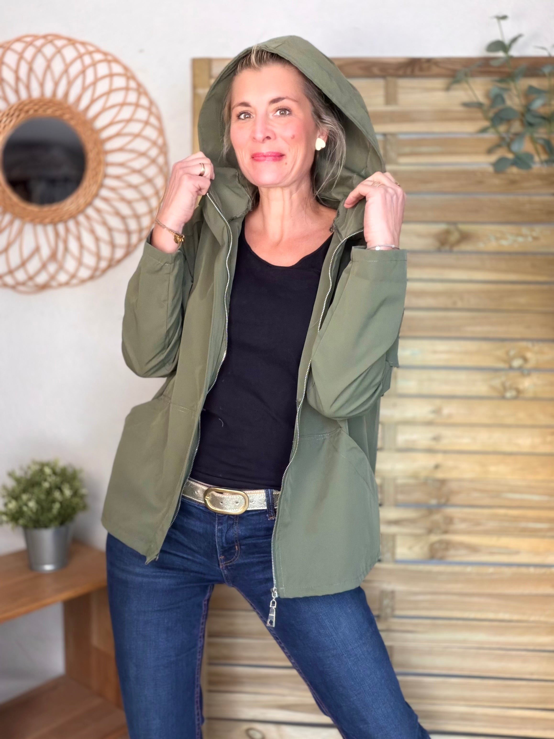 Veste Coupe vent court LIZZIE - Kaki