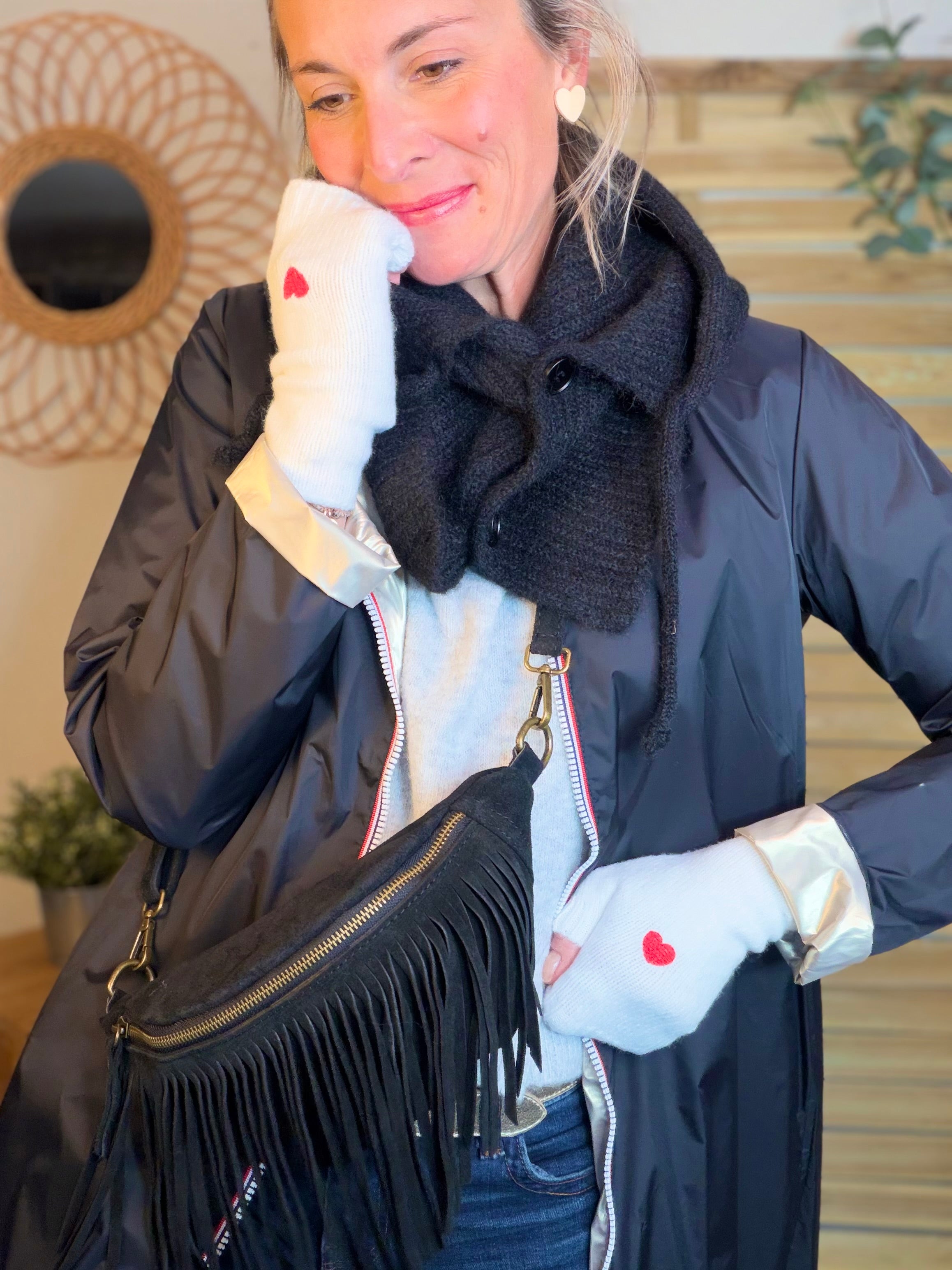 Mitaines CLARISSE avec coeur brodé 💛❤️