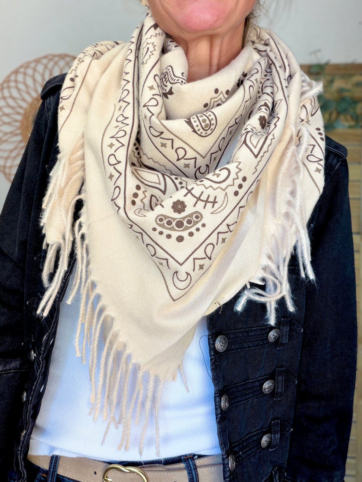 Écharpe Bandana Beige