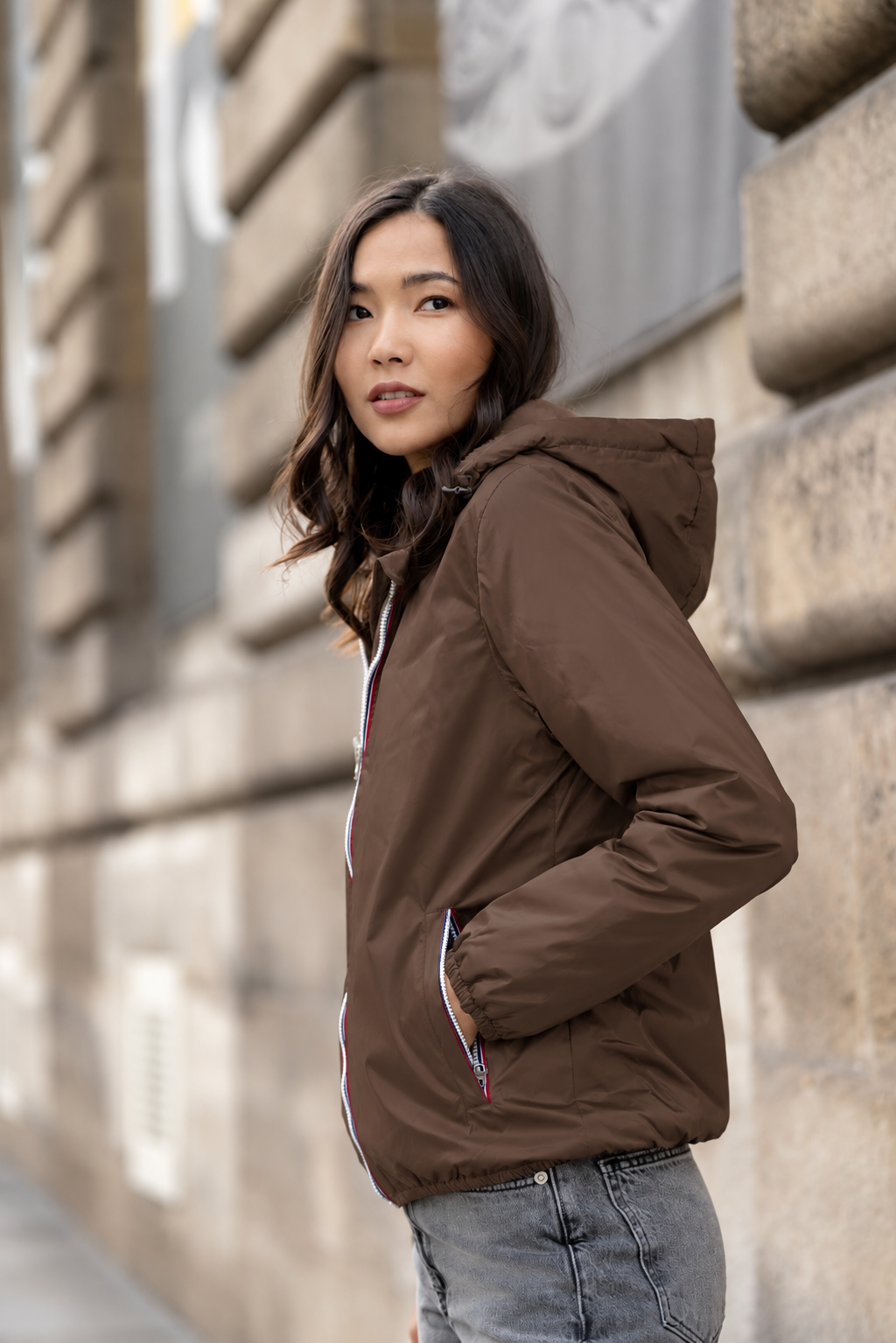LAURA JO - Parka Imperméable LOUISE COURT fourré - Chocolat