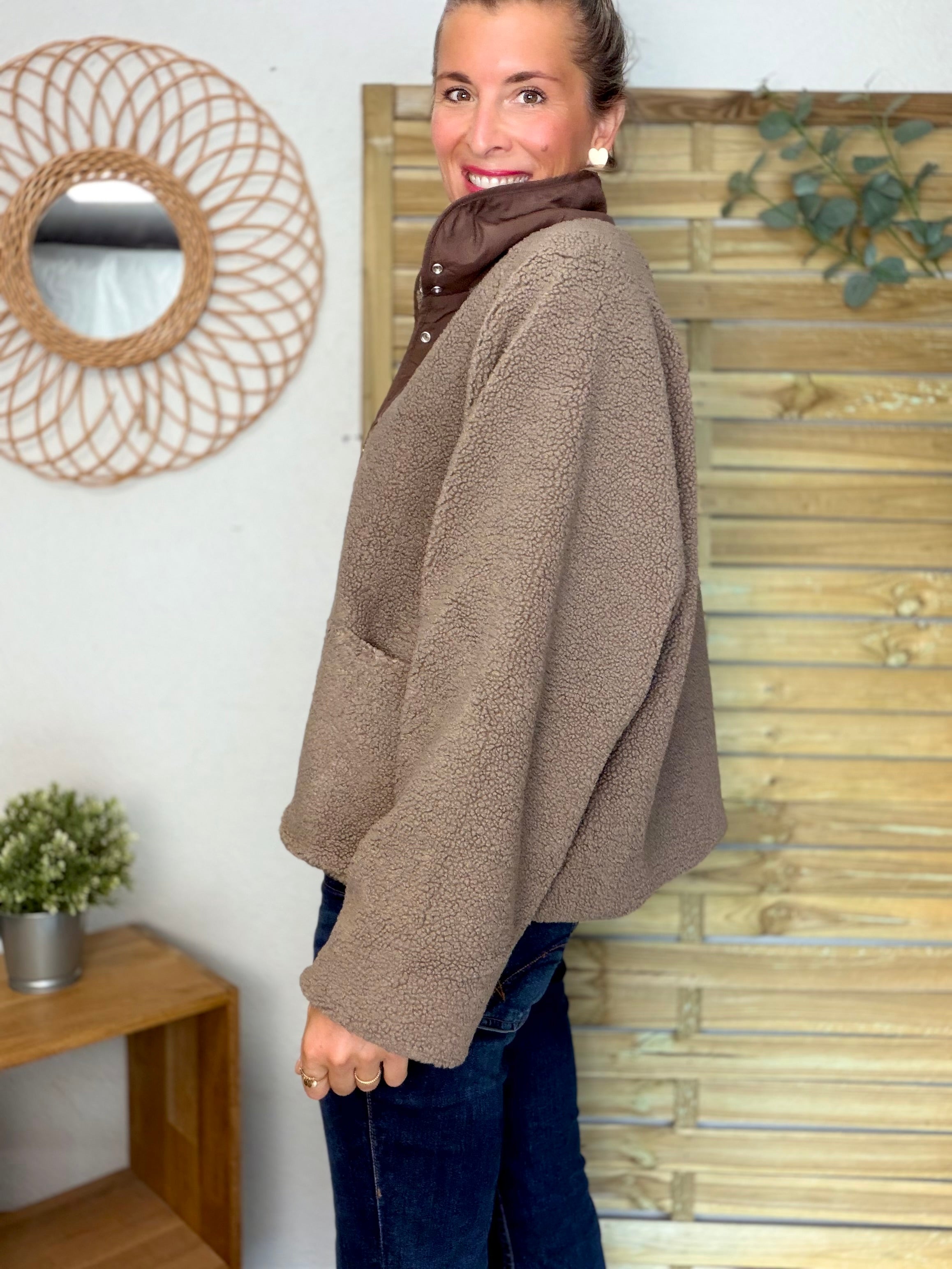 Veste matelassée réversible Sherpa AMÉLIE Chocolat