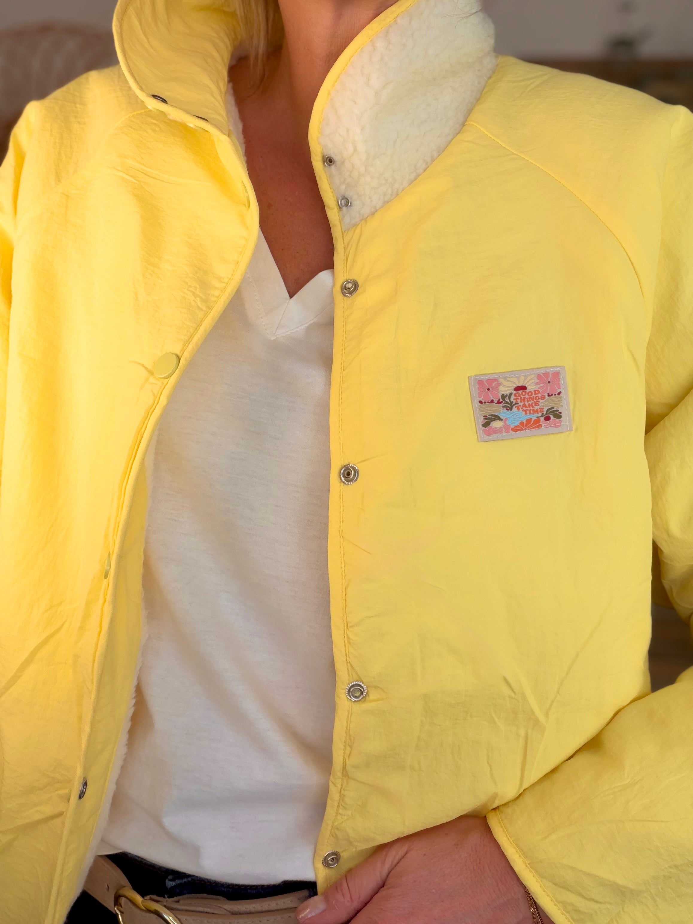 Veste matelassée réversible Sherpa AMÉLIE Jaune