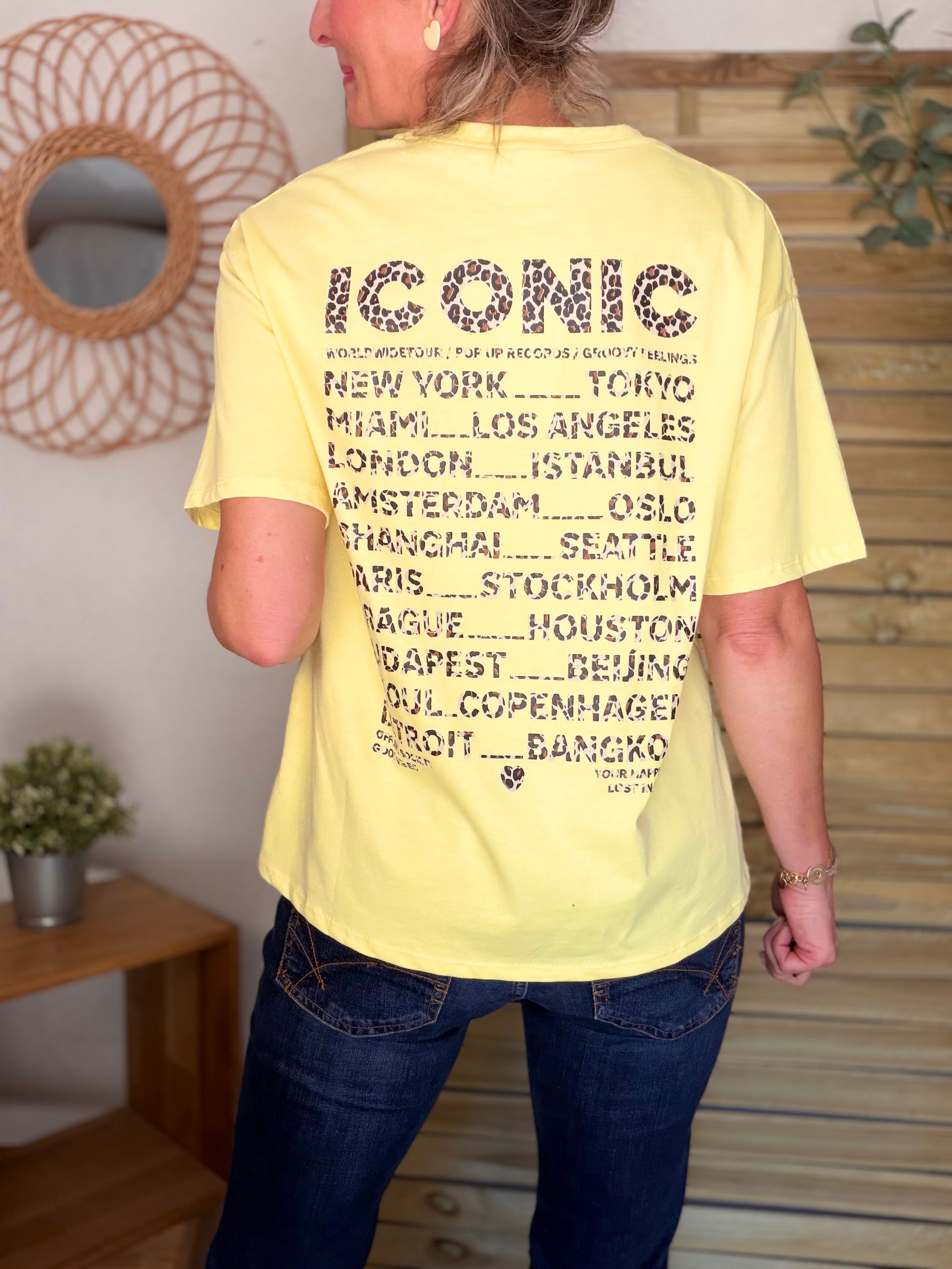 Tee shirt ICONIC Léo LÉONA Jaune