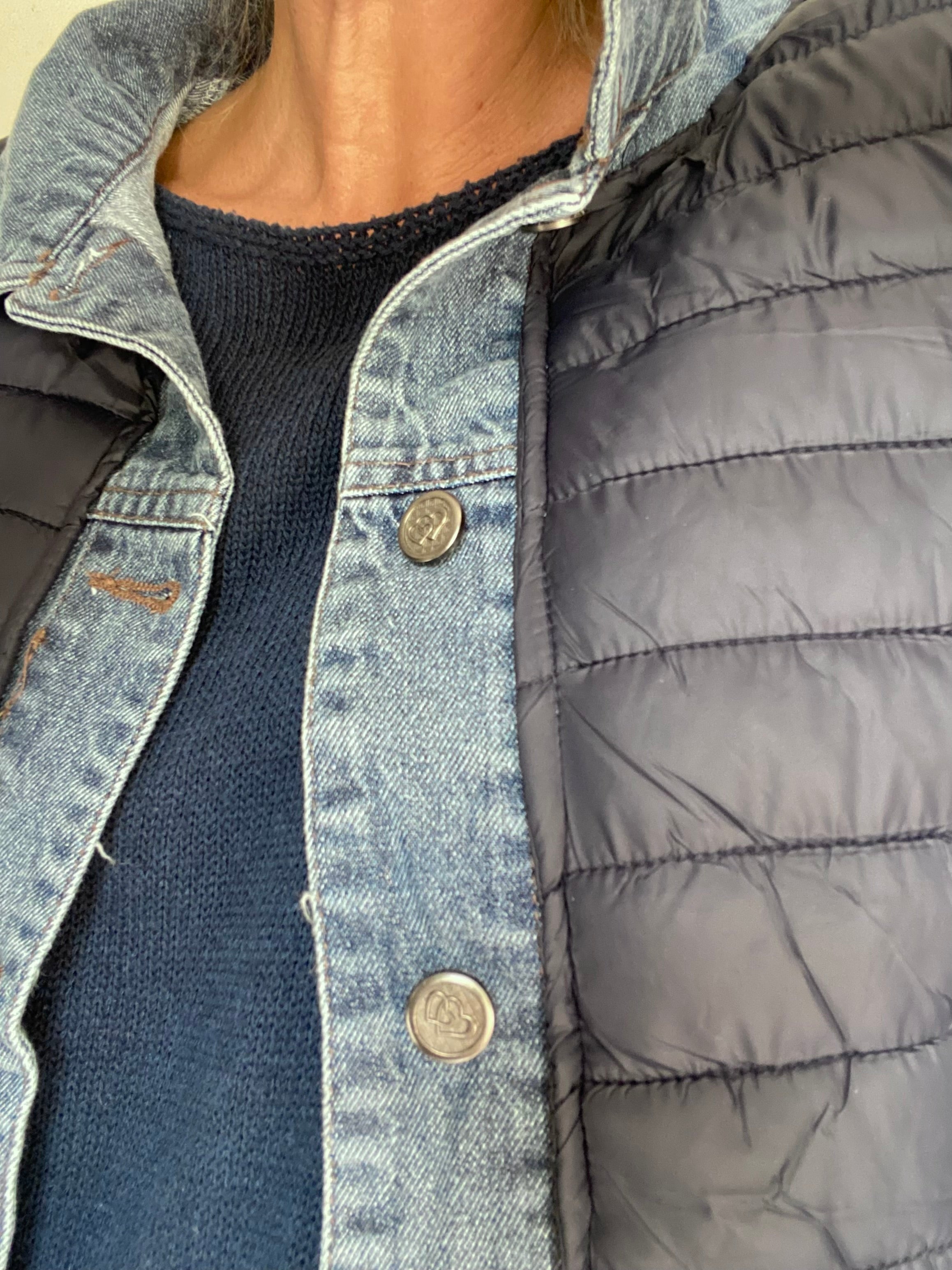 Veste Jean / Doudoune légère JACKIE - Bleu marine