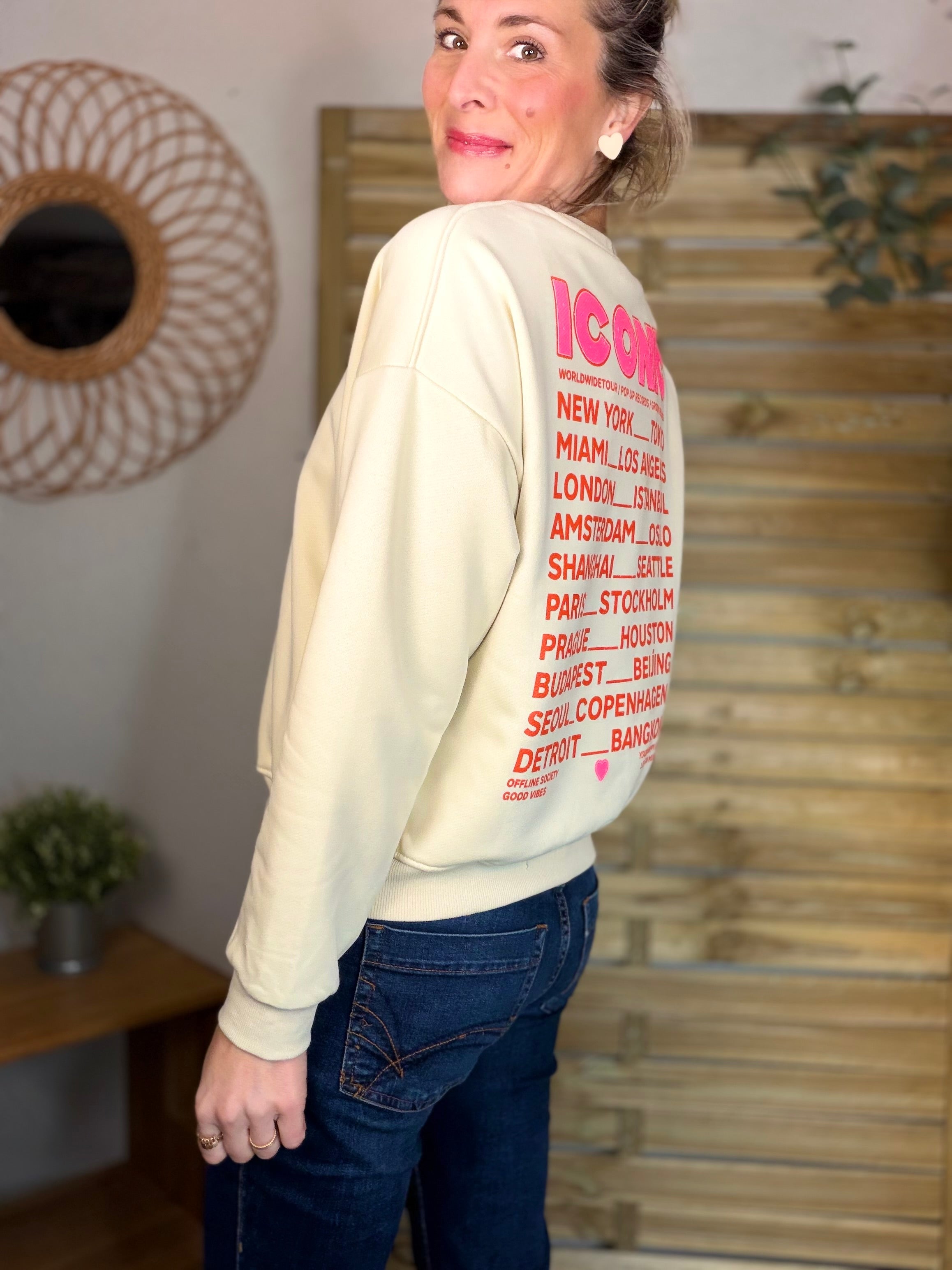 Sweat ICONIC COLINE - Jaune clair