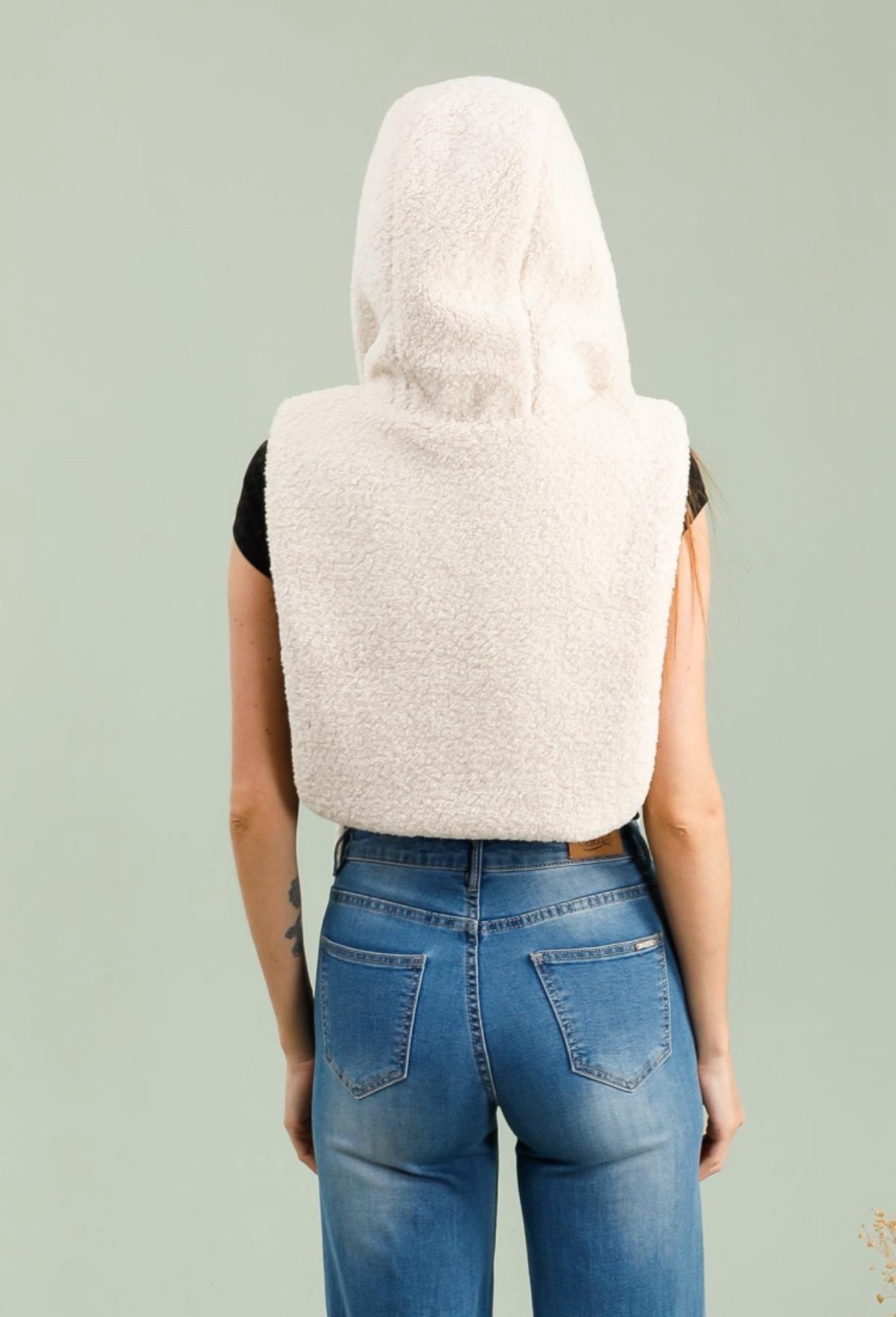 Col capuche amovible réversible TONY - LAURA JO - Noir / Sherpa écru