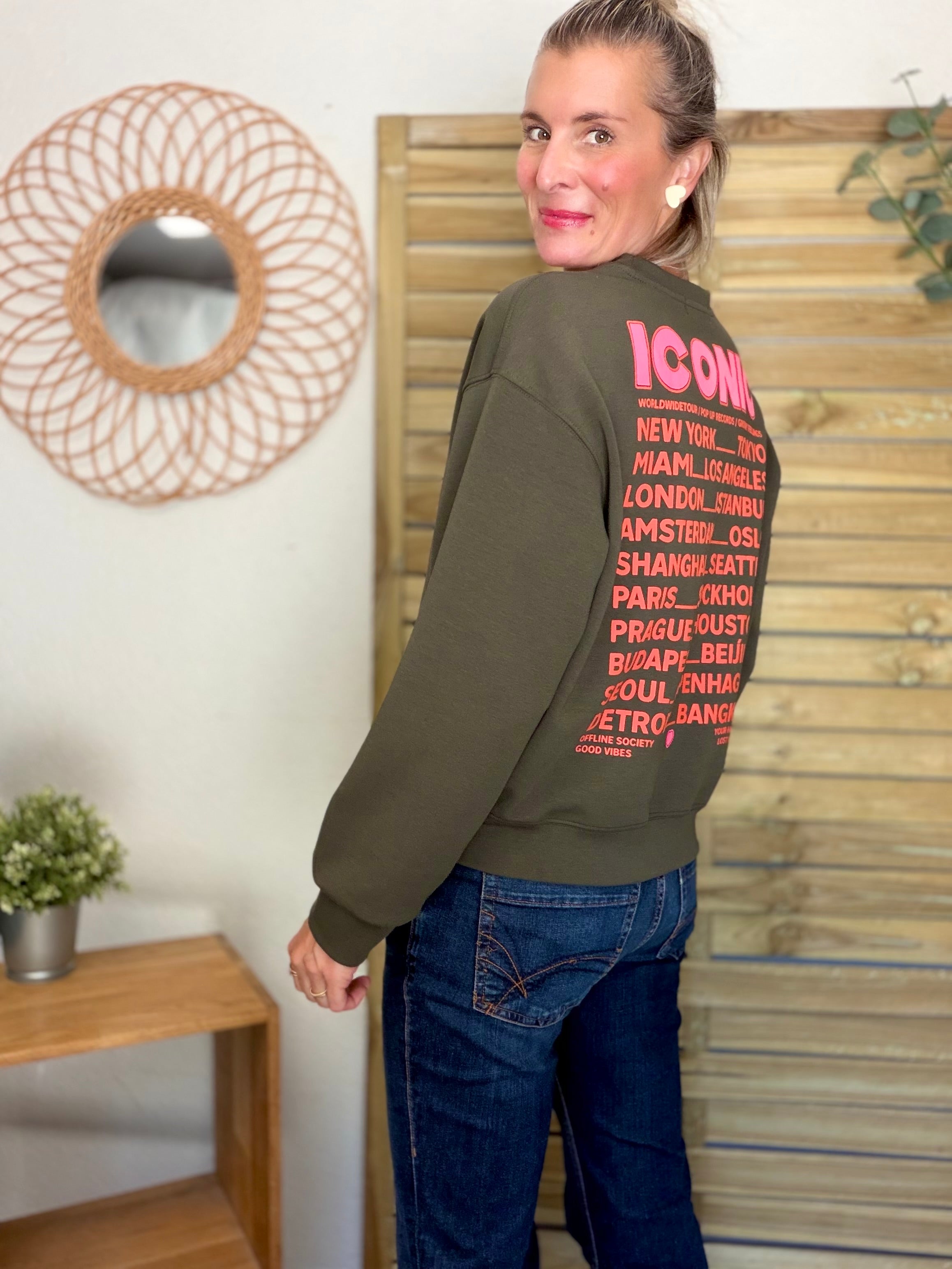 Sweat ICONIC ultra doux OMBLINE - Kaki