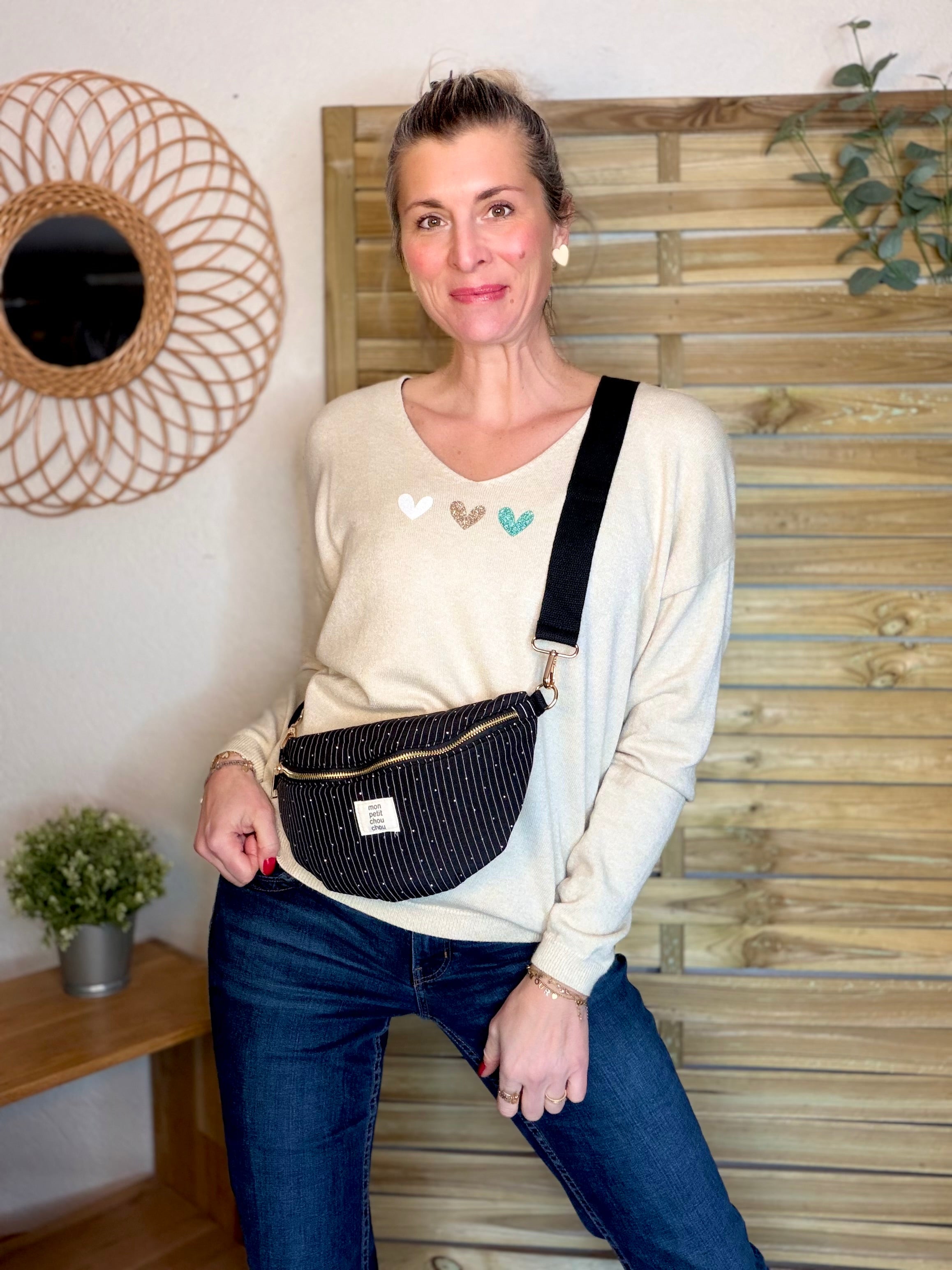 Pull fin 3 cœurs 💛 BERTILLE - Beige
