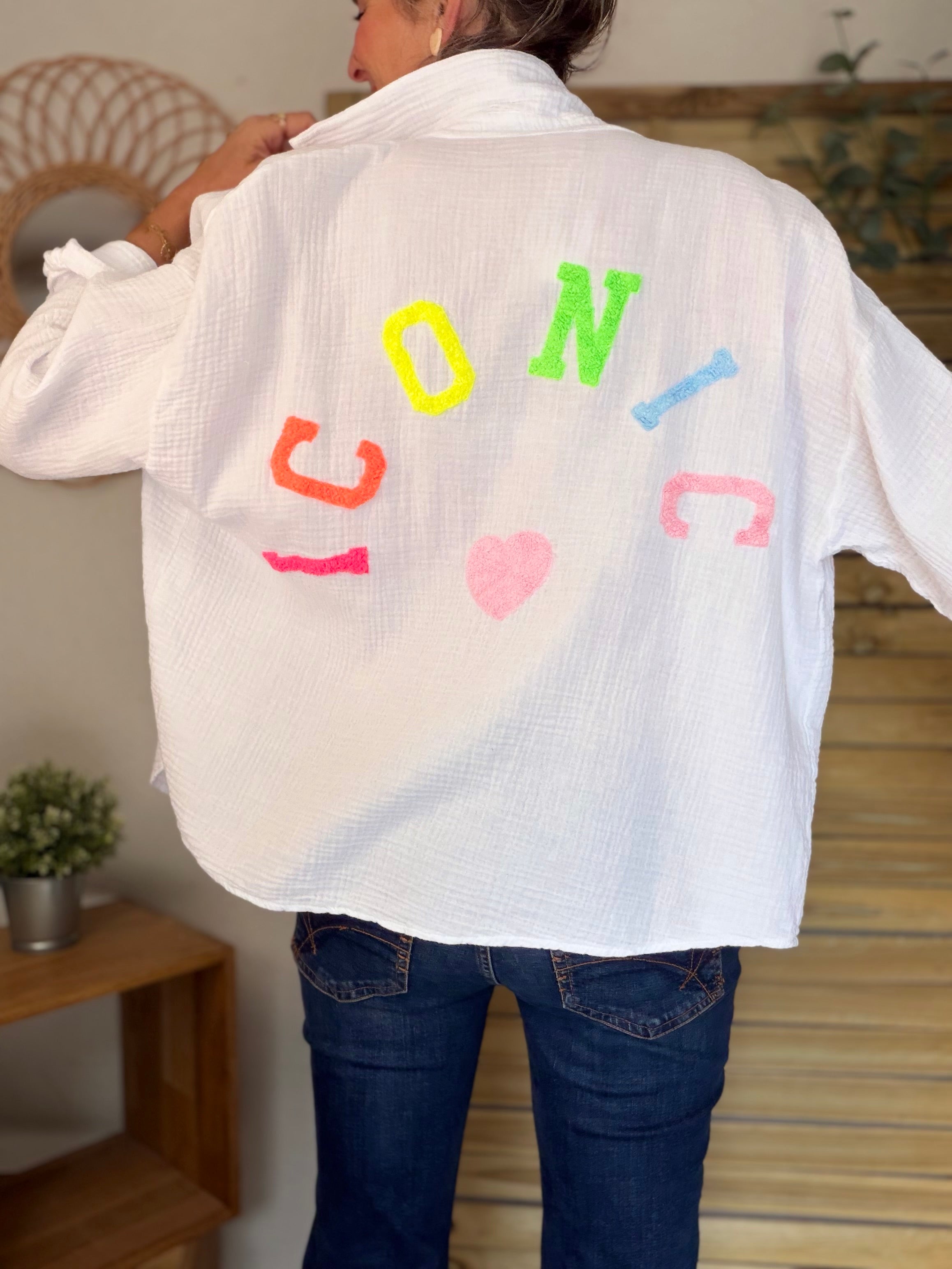 Chemise en gaze de coton ICONIC - ALANIS Blanc
