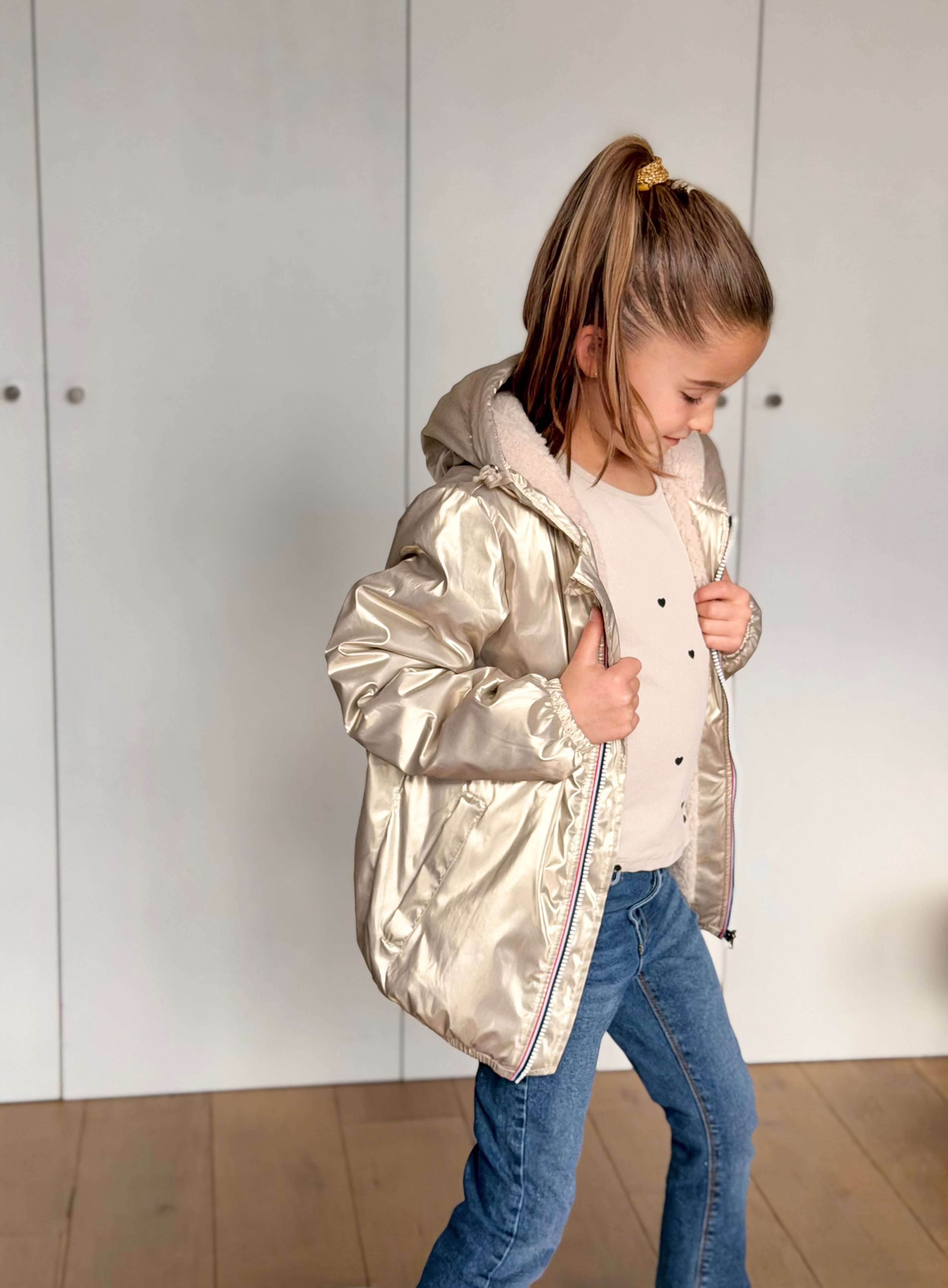 Parka Imperméable mixte LOUIS.E KIDS Sherpa - Doré - LAURA JO