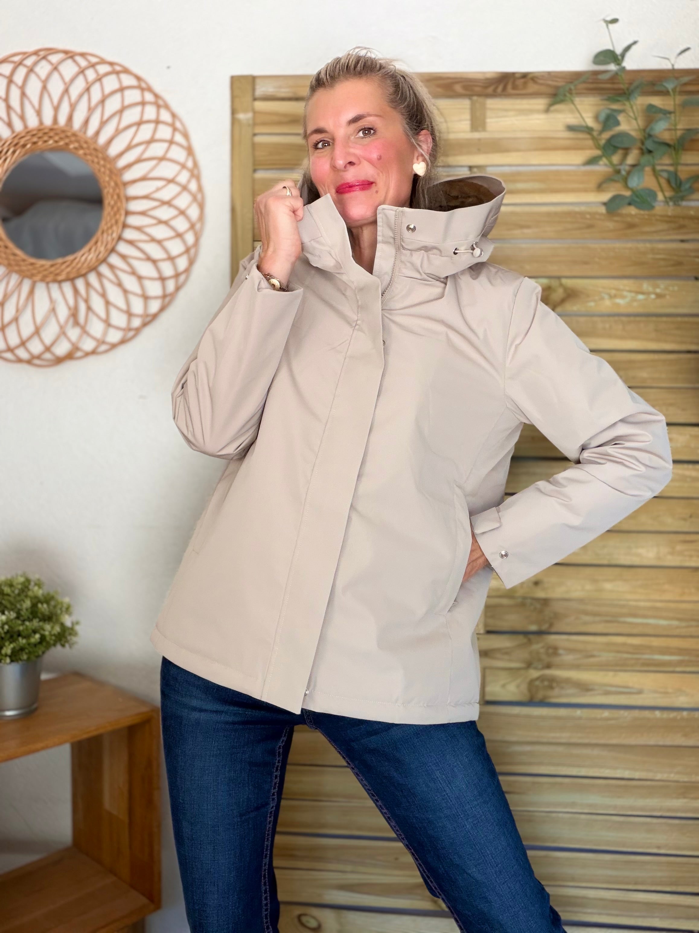 LAURA JO - Parka fourrée imperméable AMBRE MI-LONG - Beige / Camel