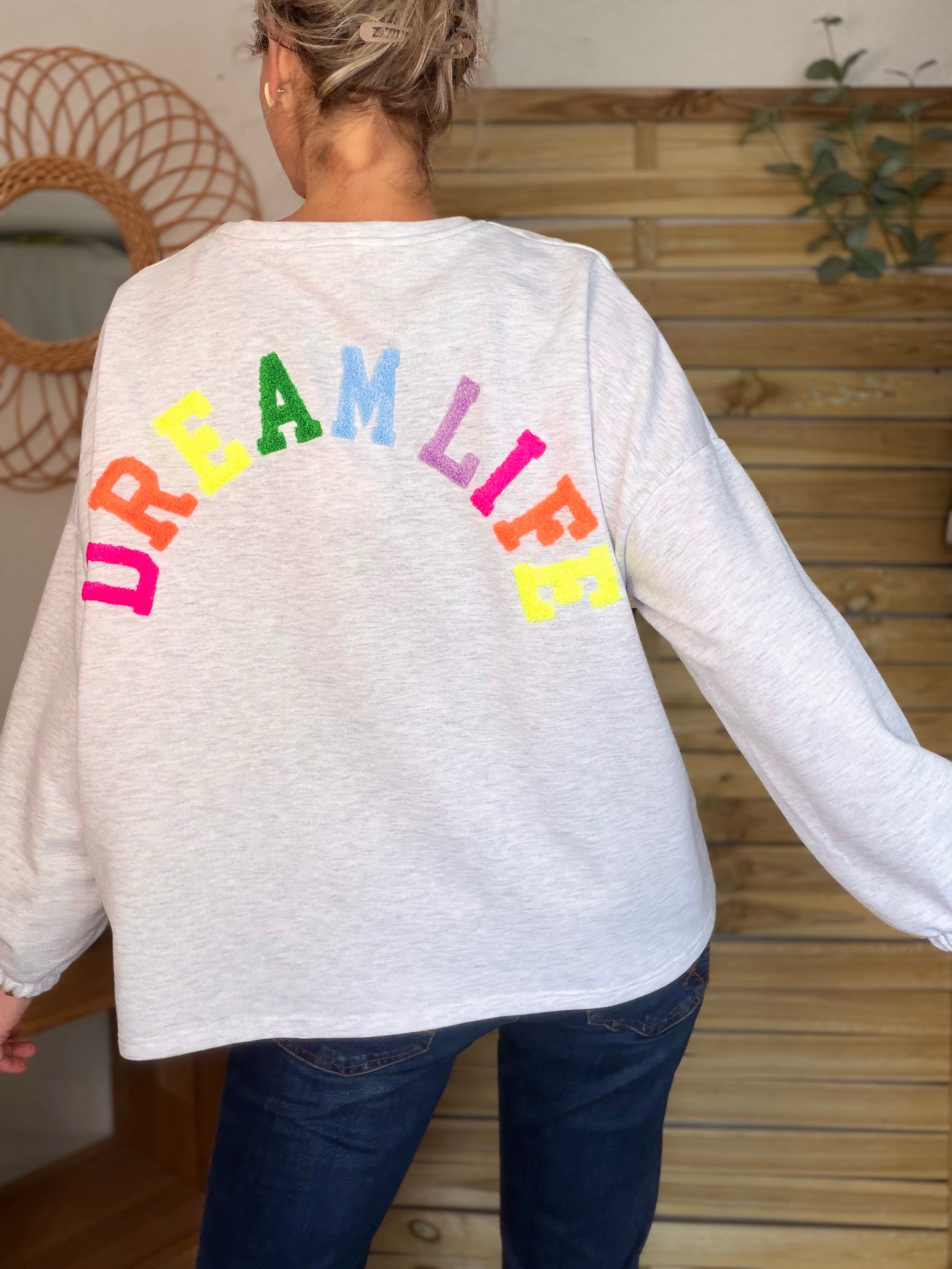 Sweat oversized DREAM LIFE multicolore - GINA