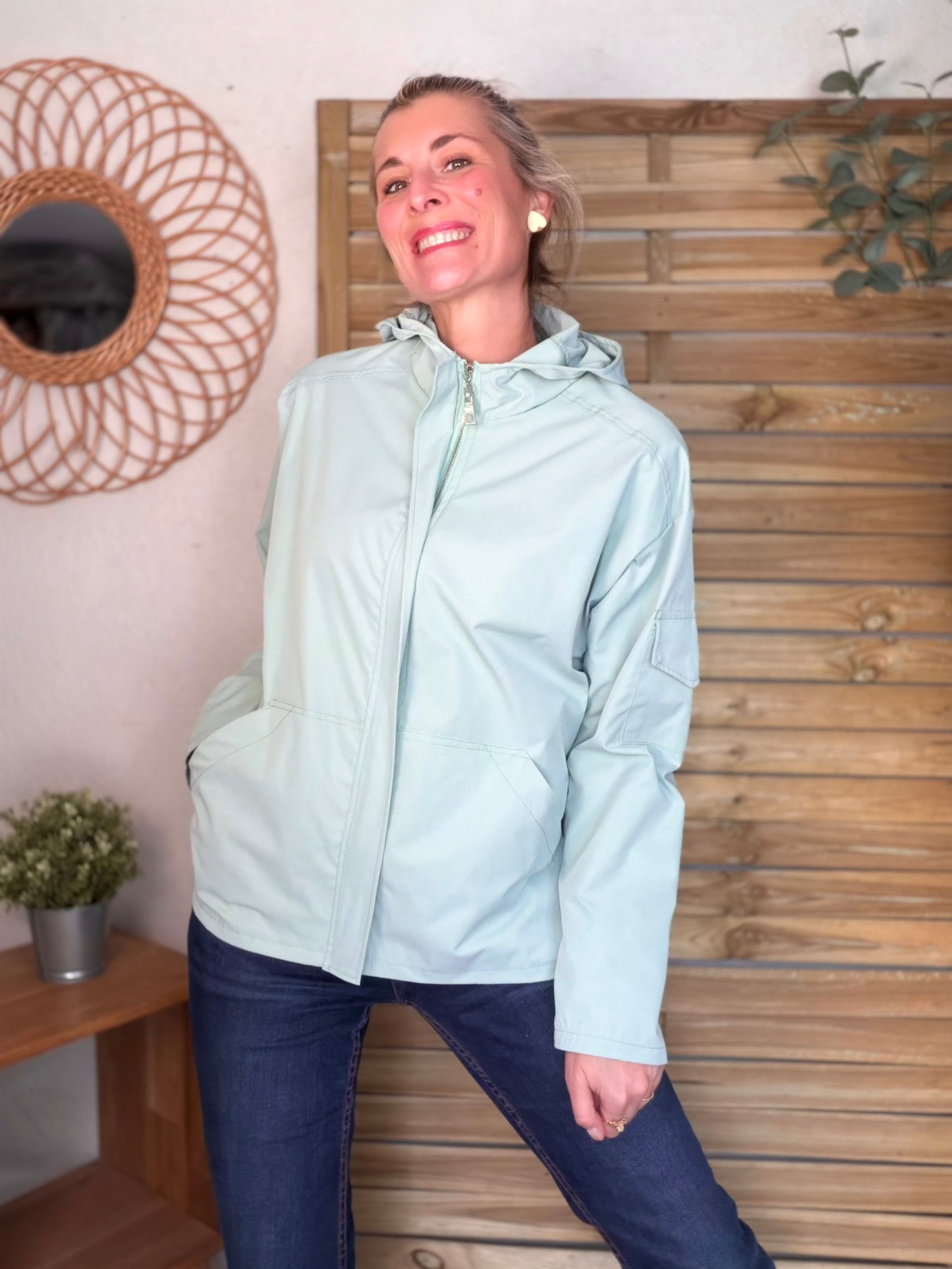 Veste Coupe vent court LIZZIE - Vert d’eau