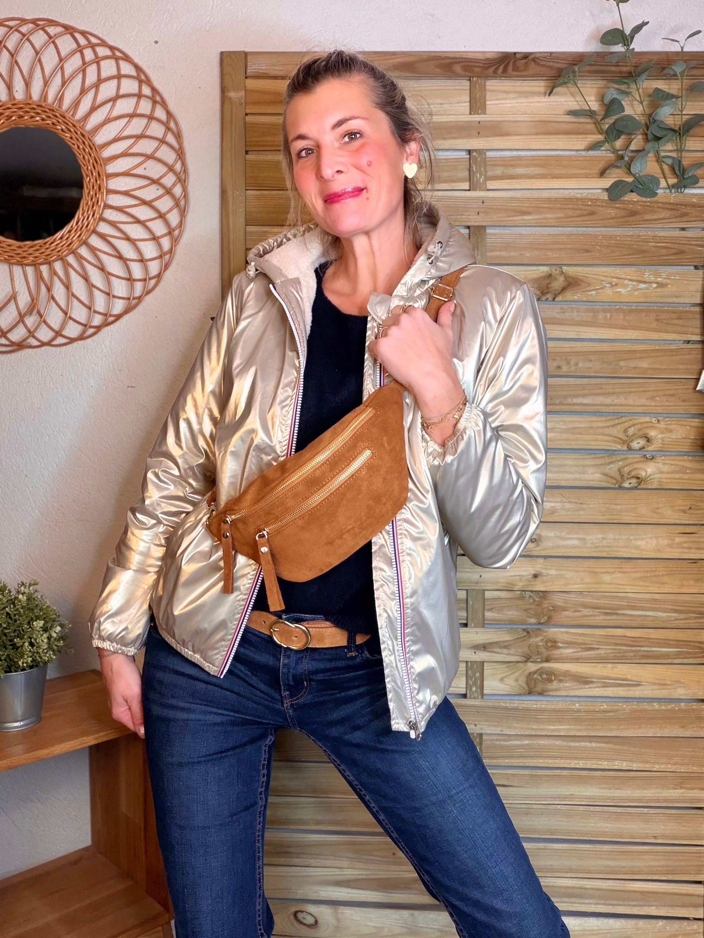 Parka Imperméable LOUISE COURT sherpa - Doré - LAURA JO (DÉSTOCKAGE sur Taille L)