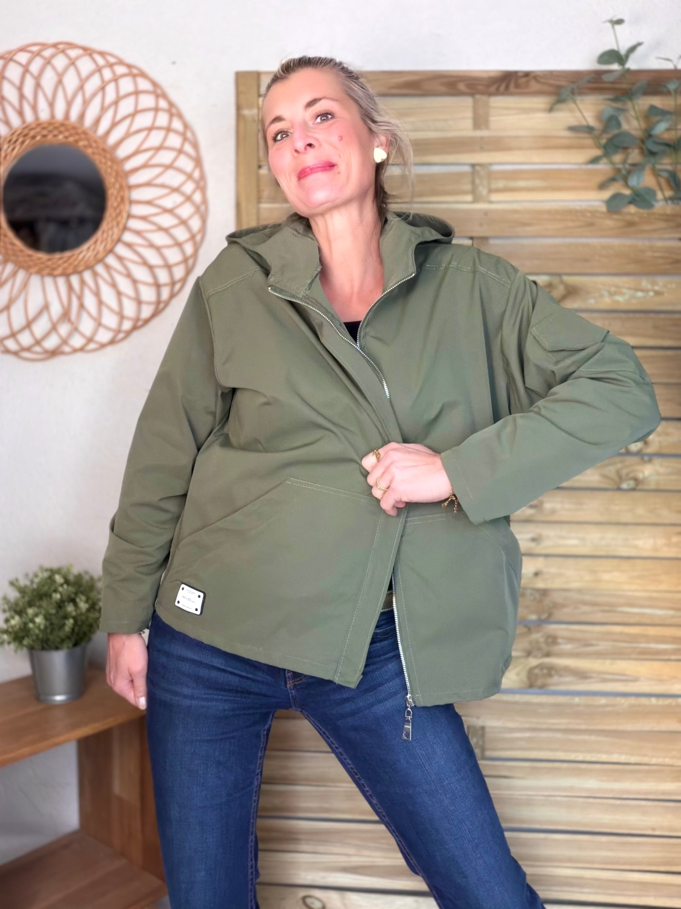 Veste Coupe vent court LIZZIE - Kaki