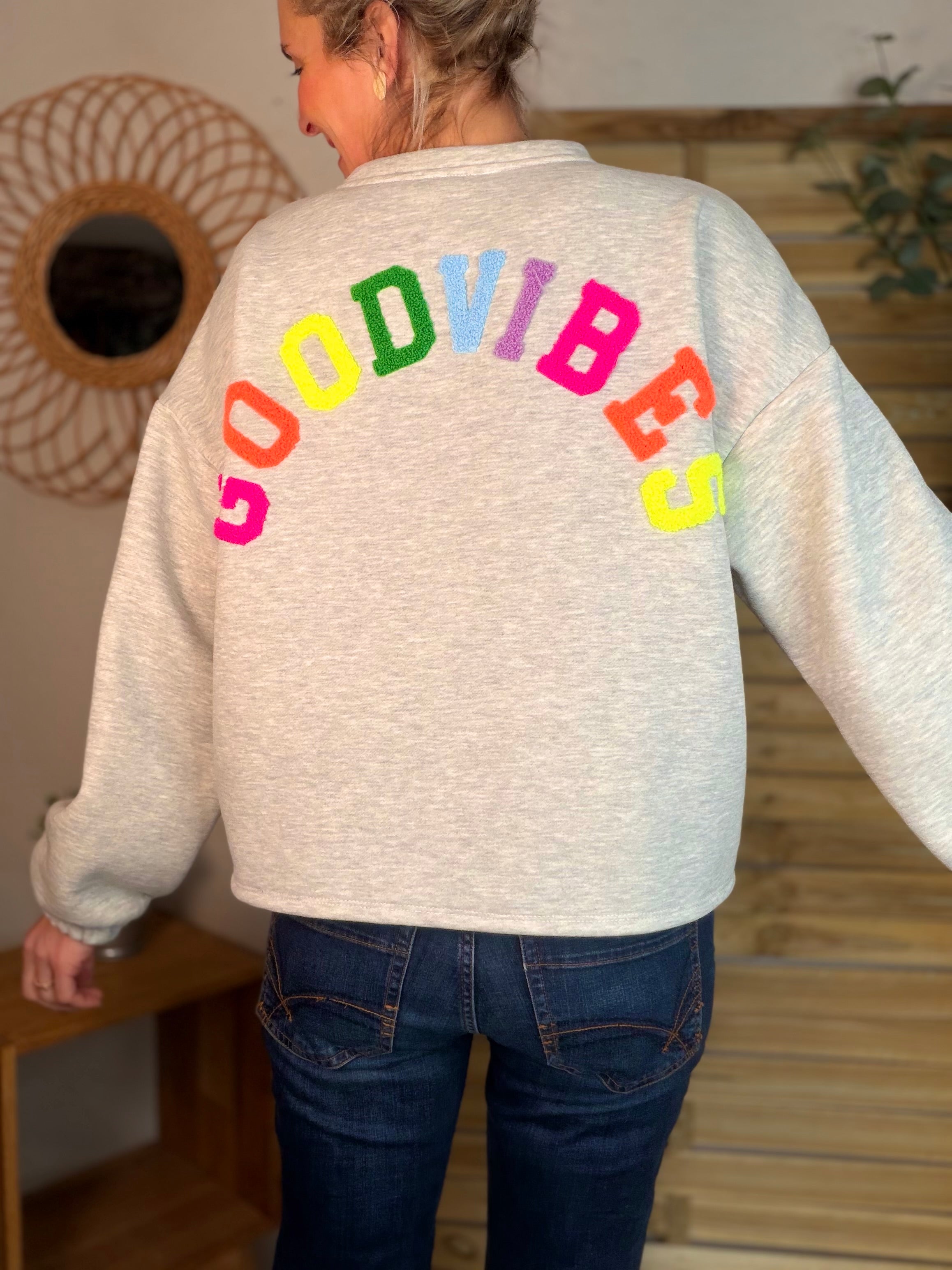 Sweat molleton oversized GOOD VIBES - MIKA