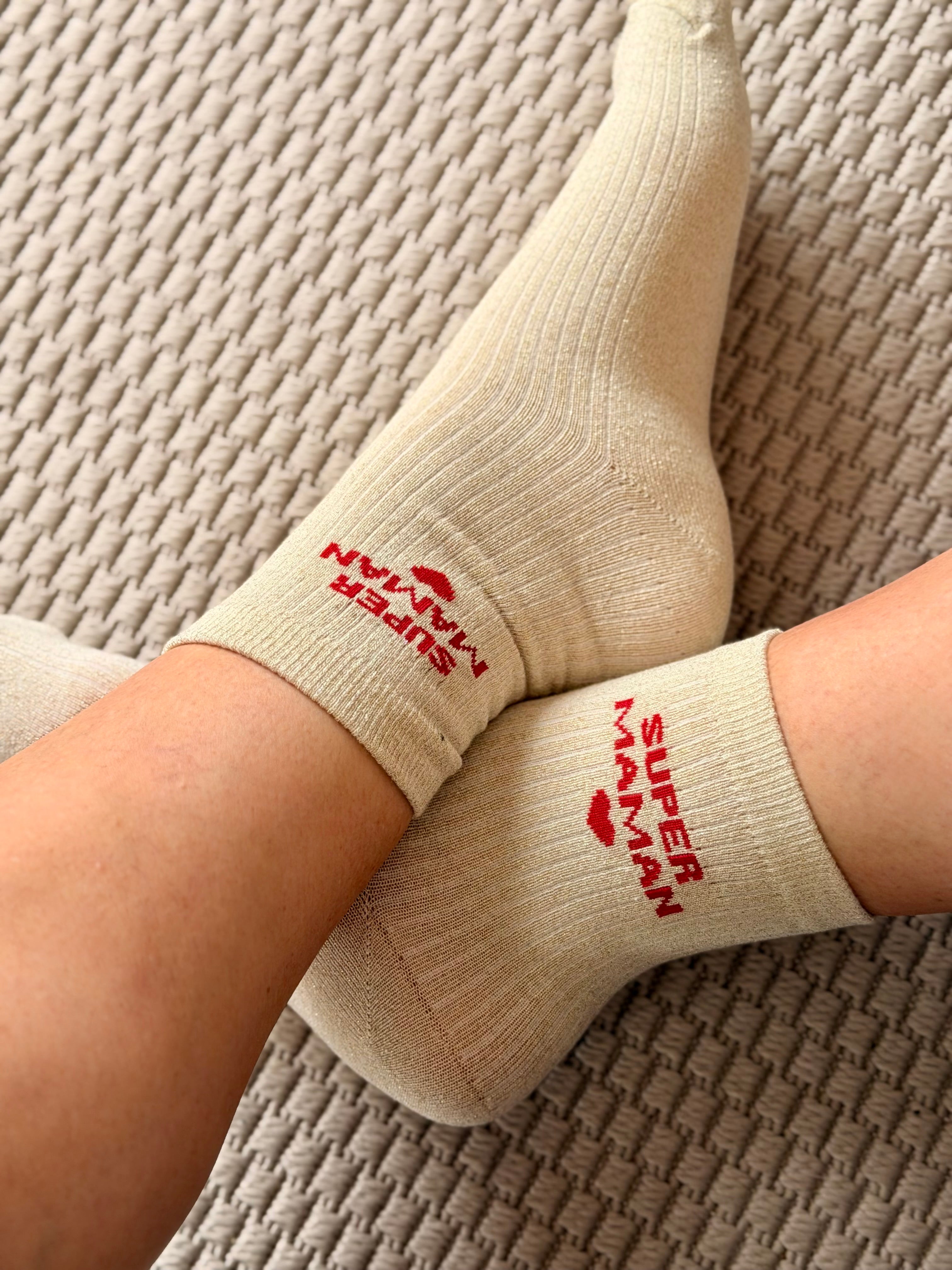 Chaussettes scintillantes glitter ZIA - Maîtresse / Maman / Amoureuse