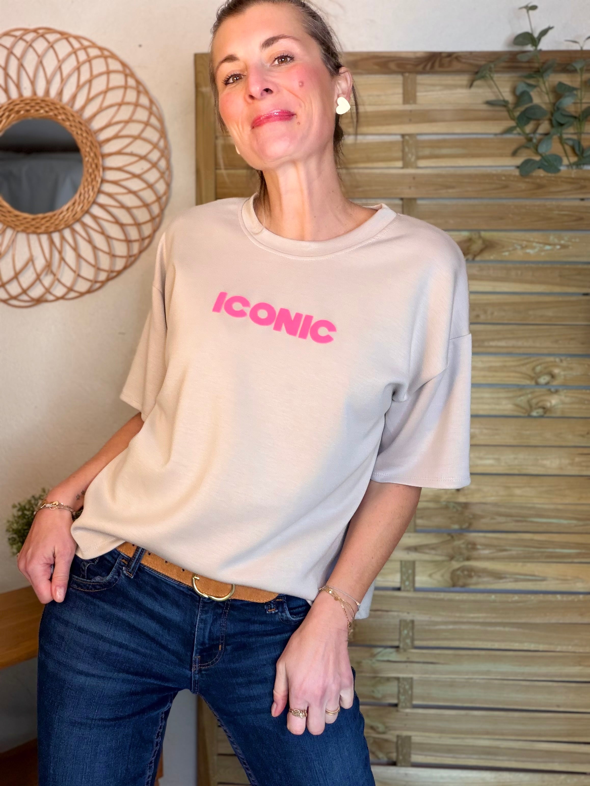 Tee shirt ICONIC - THÉA Beige