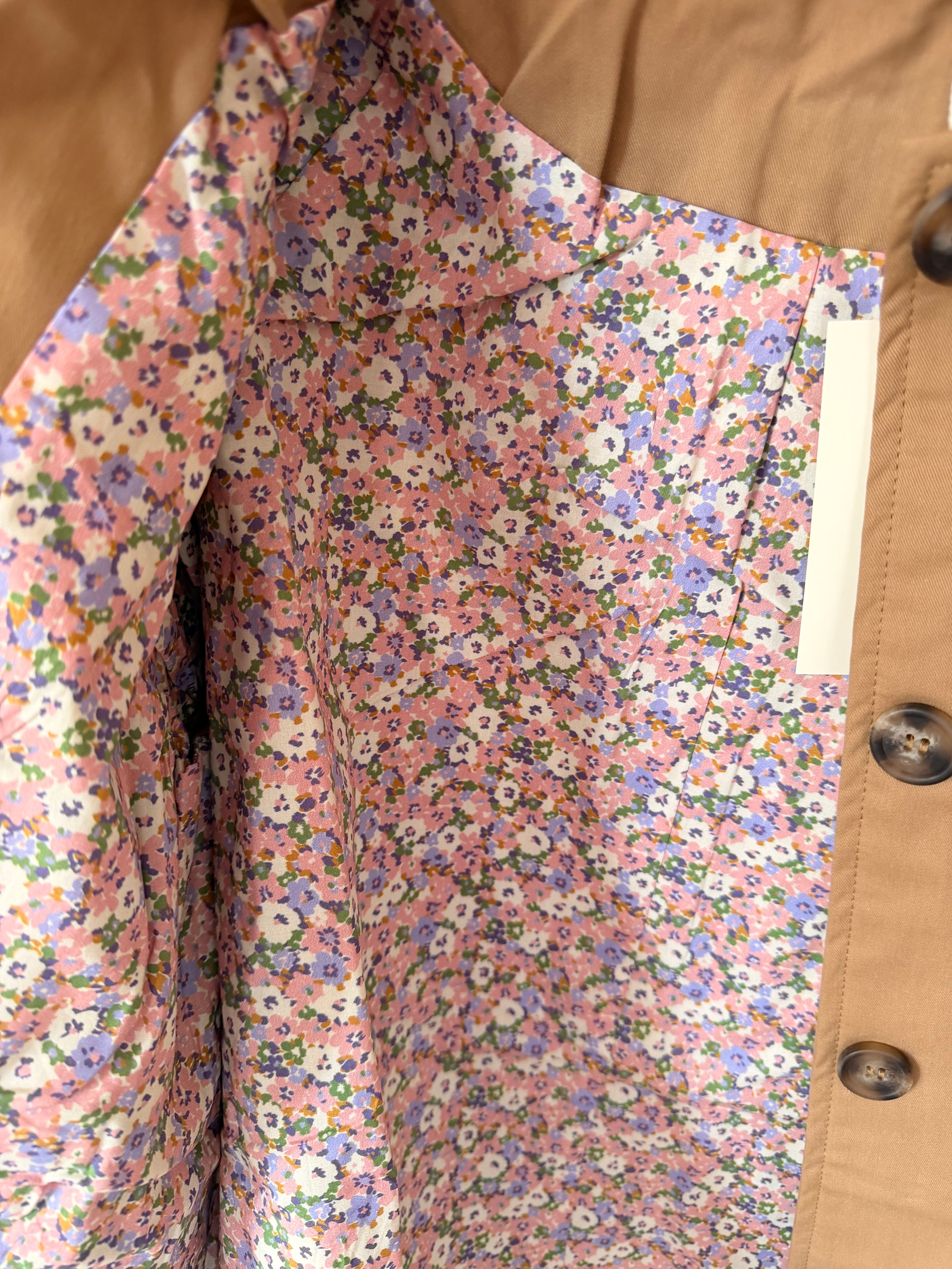 Veste Trench en coton Camel avec Liberty - MAHAUT - LILI et LALA
